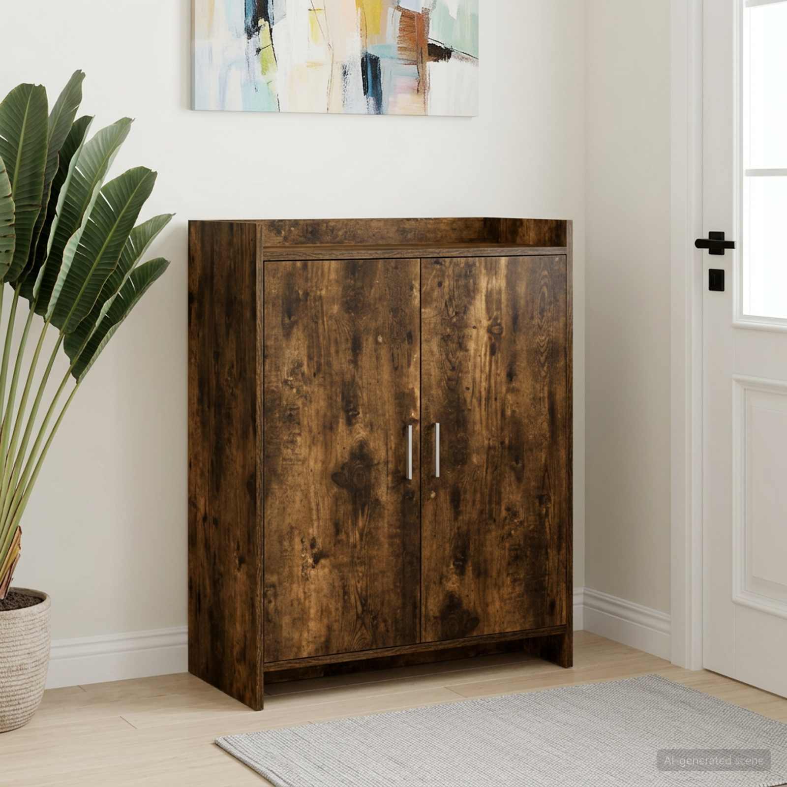 Mobile per scarpe con porta Rovere Fumo 73,5 x 36 x 92 cm