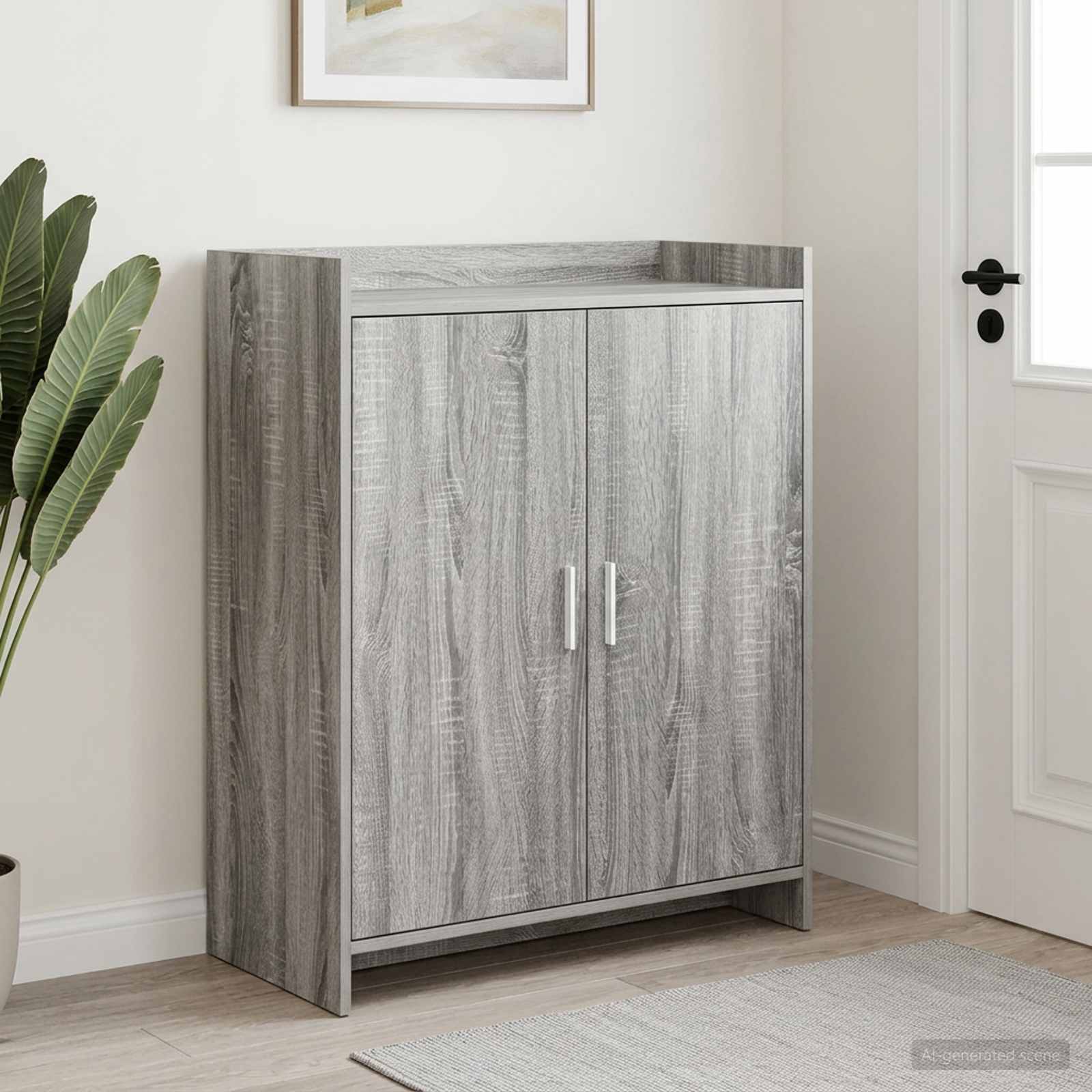 Mobile per scarpe con porta Sonoma grigio 73,5 x 36 x 92 cm