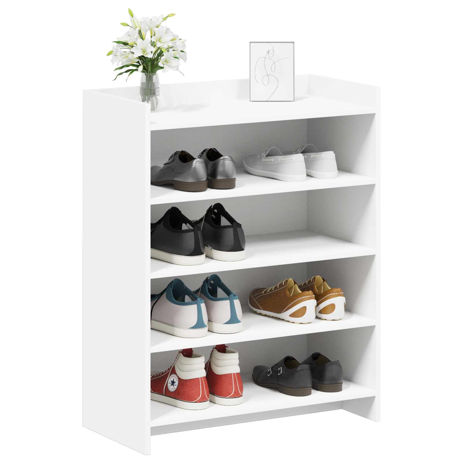 Mobile per scarpe Bianco 73,5 x 36 x 92 cm Legno ingegnerizzato