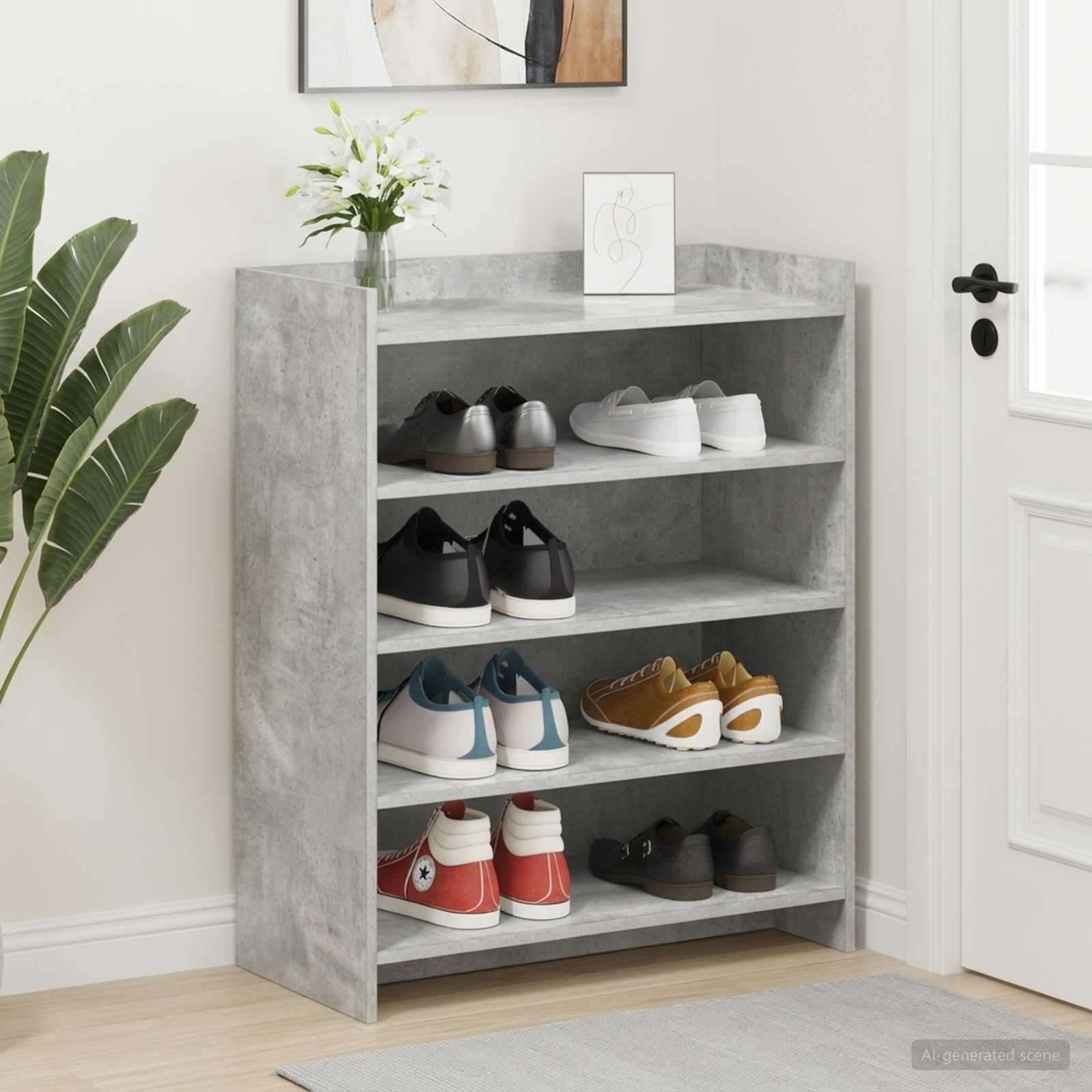 Mobile per scarpe Grigio Cemento 73,5 x 36 x 92 cm