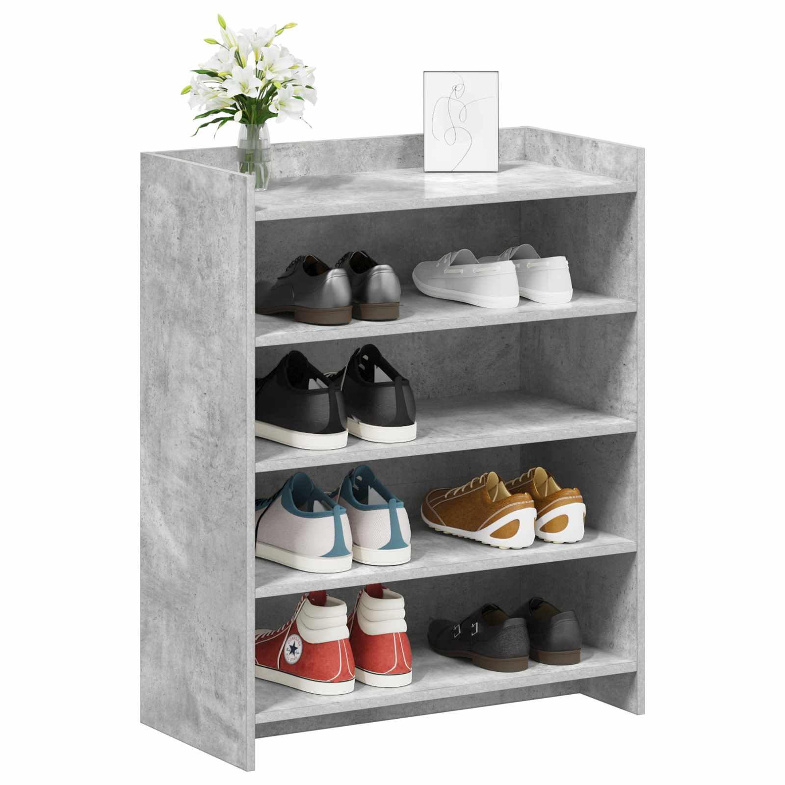 Mobile per scarpe Grigio Cemento 73,5 x 36 x 92 cm