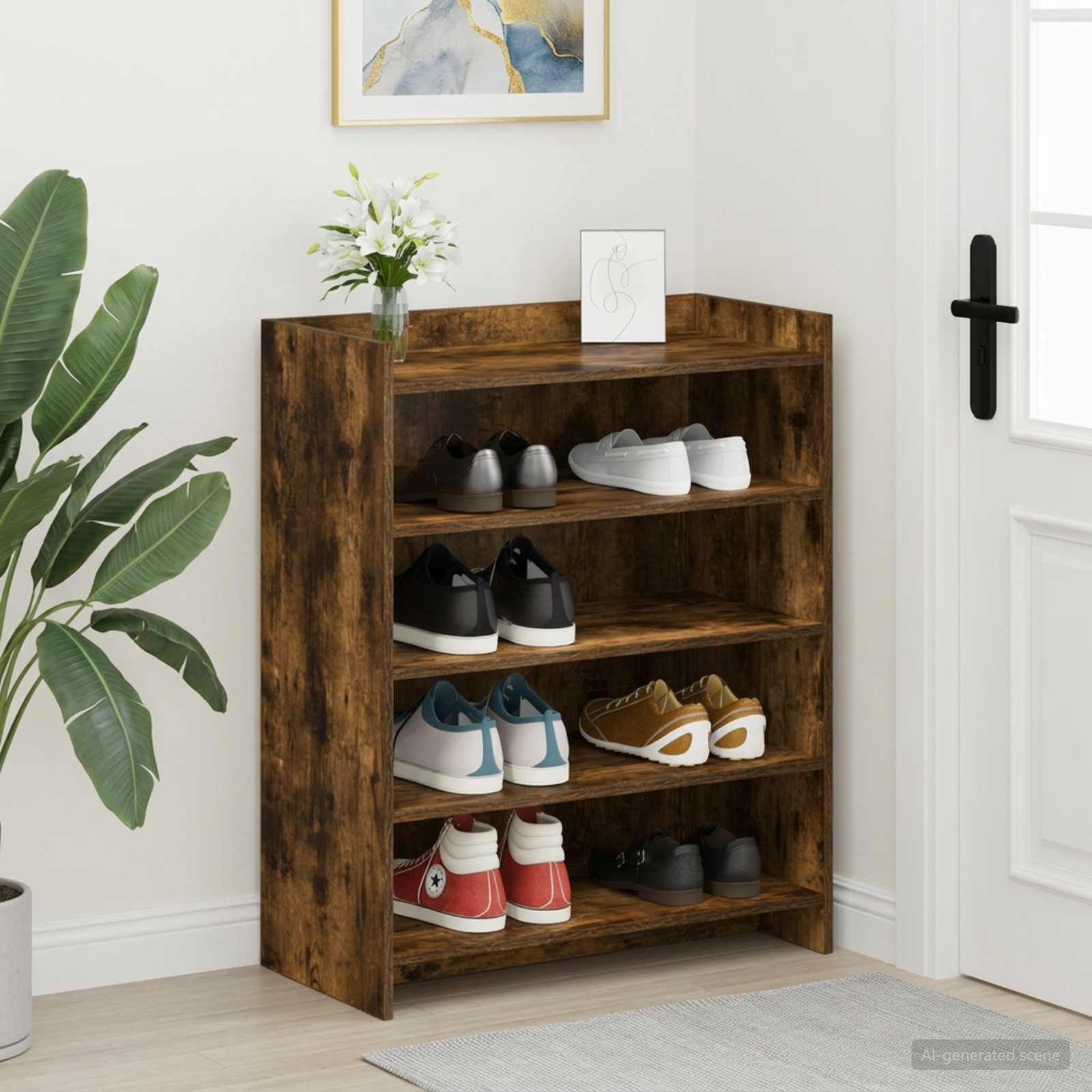 Mobile per scarpe Rovere Fumo 73,5 x 36 x 92 cm