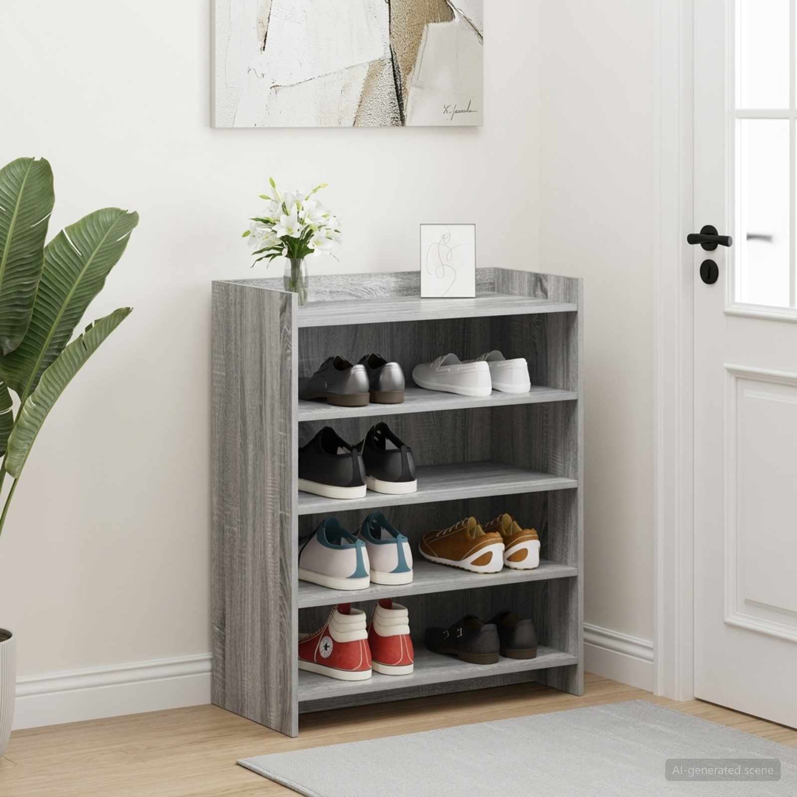 Mobile per scarpe Sonoma grigio 73,5 x 36 x 92 cm