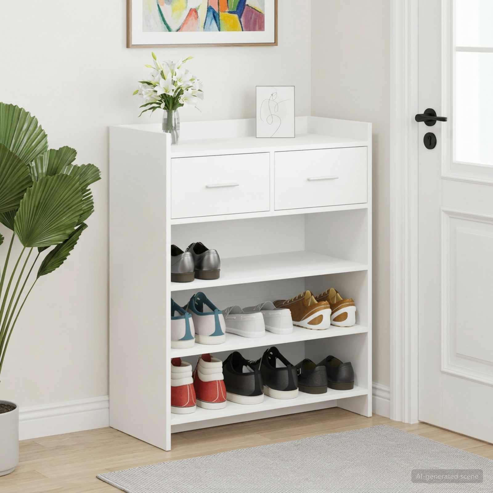 Mobile per scarpe 73,5 x 36 x 92 cm Legno ingegnerizzato Bianco