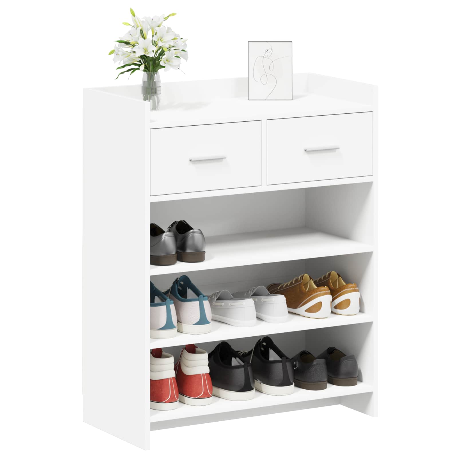 Mobile per scarpe 73,5 x 36 x 92 cm Legno ingegnerizzato Bianco