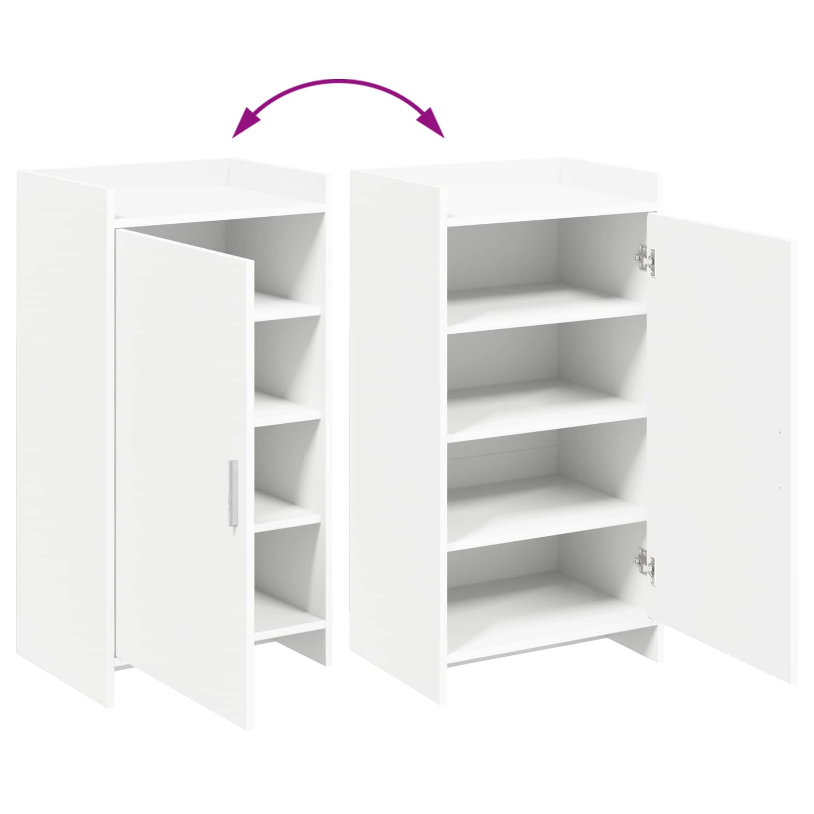 Mobile per scarpe Bianco 48 x 36 x 92 cm Legno ingegnerizzato
