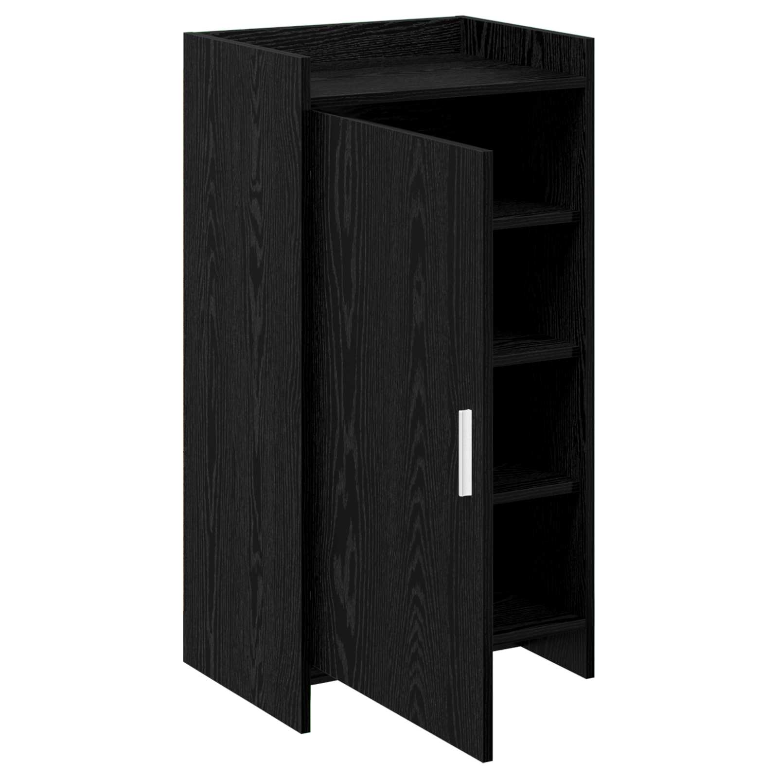 Mobile per scarpe con archiviazione Rovere Nero 48 x 36 x 92 cm