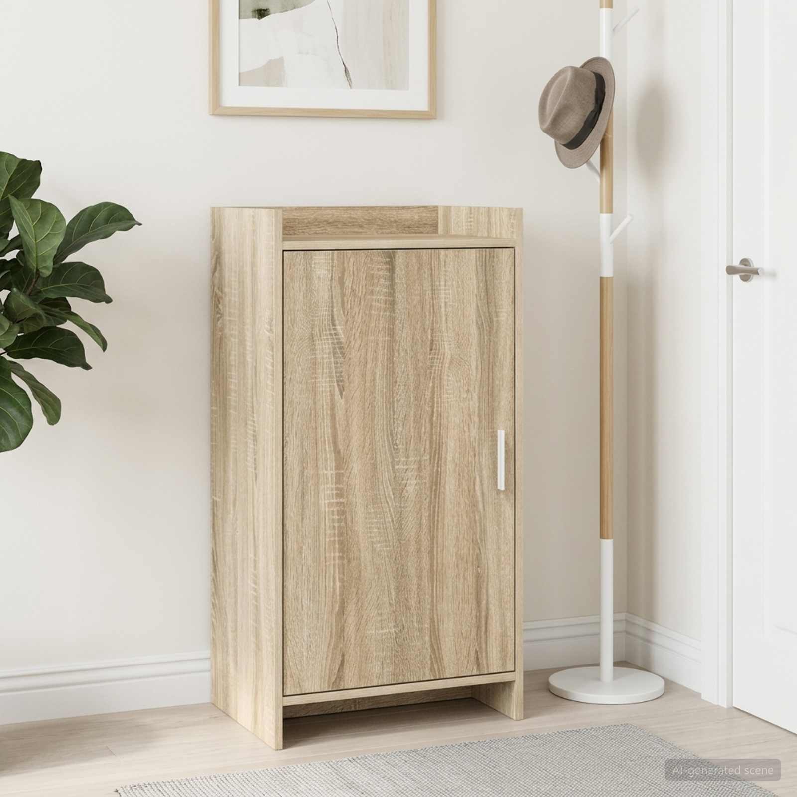 Mobile per scarpe con porta Rovere Sonoma 48 x 36 x 92 cm
