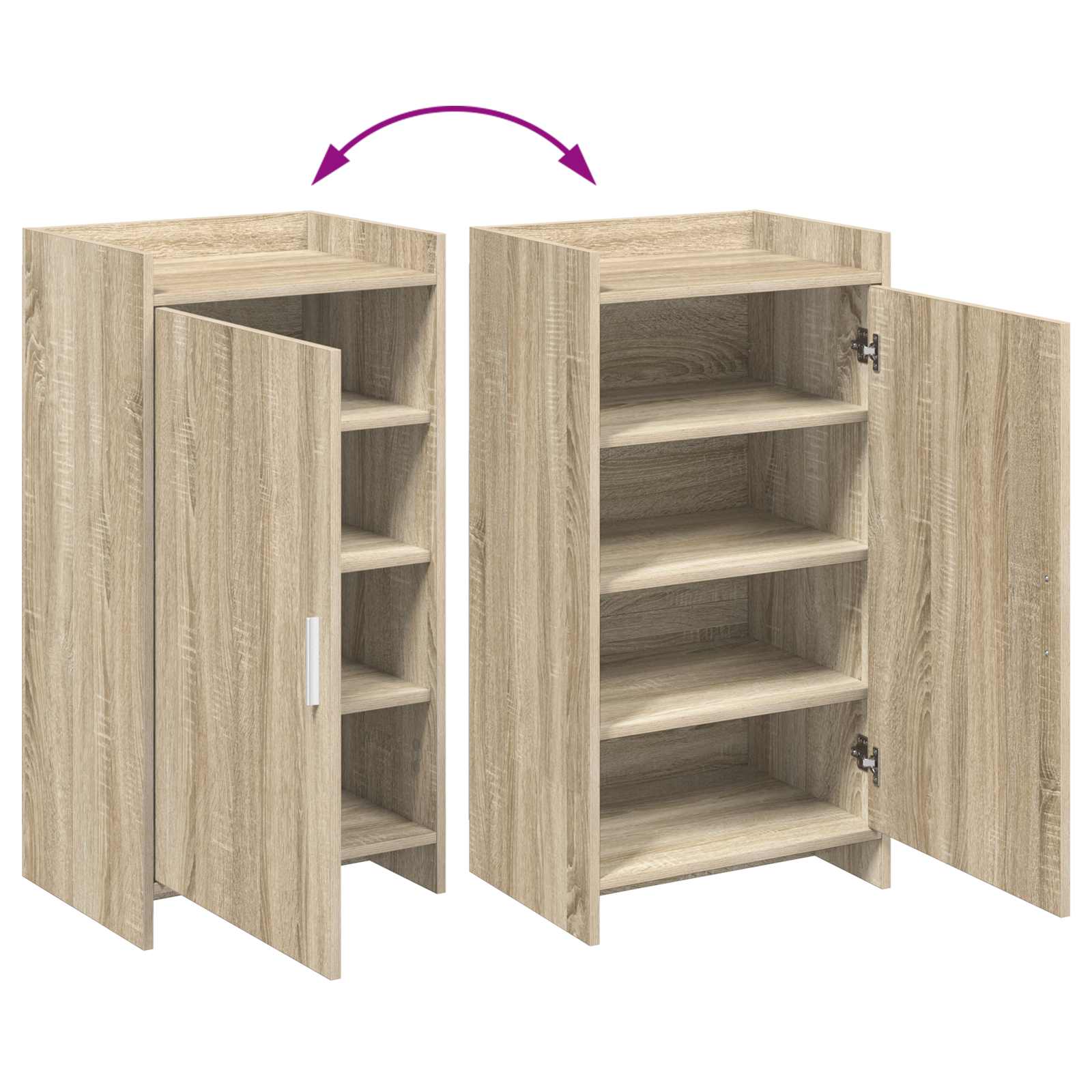 Mobile per scarpe con porta Rovere Sonoma 48 x 36 x 92 cm