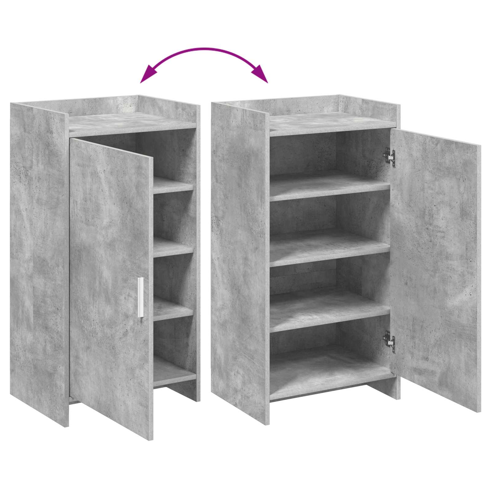 Mobile per scarpe con porta Grigio Cemento 48 x 36 x 92 cm
