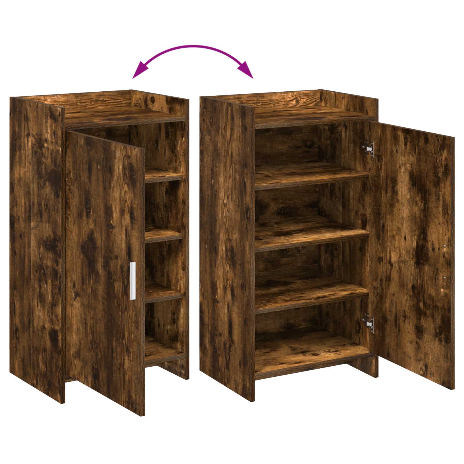 Mobile per scarpe con archiviazione Rovere Fumo 48 x 36 x 92 cm
