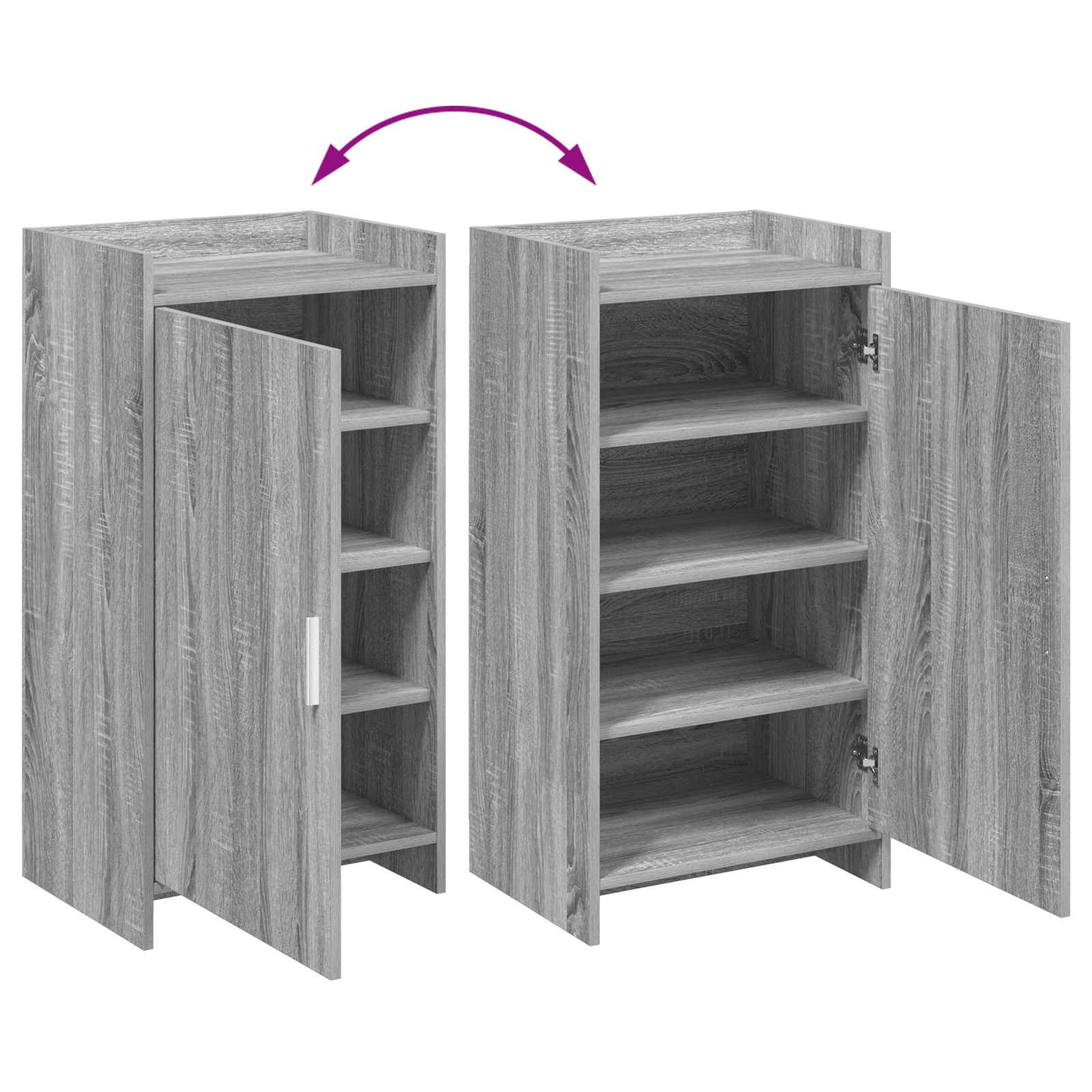 Mobile per scarpe con porta Sonoma grigio 48 x 36 x 92 cm