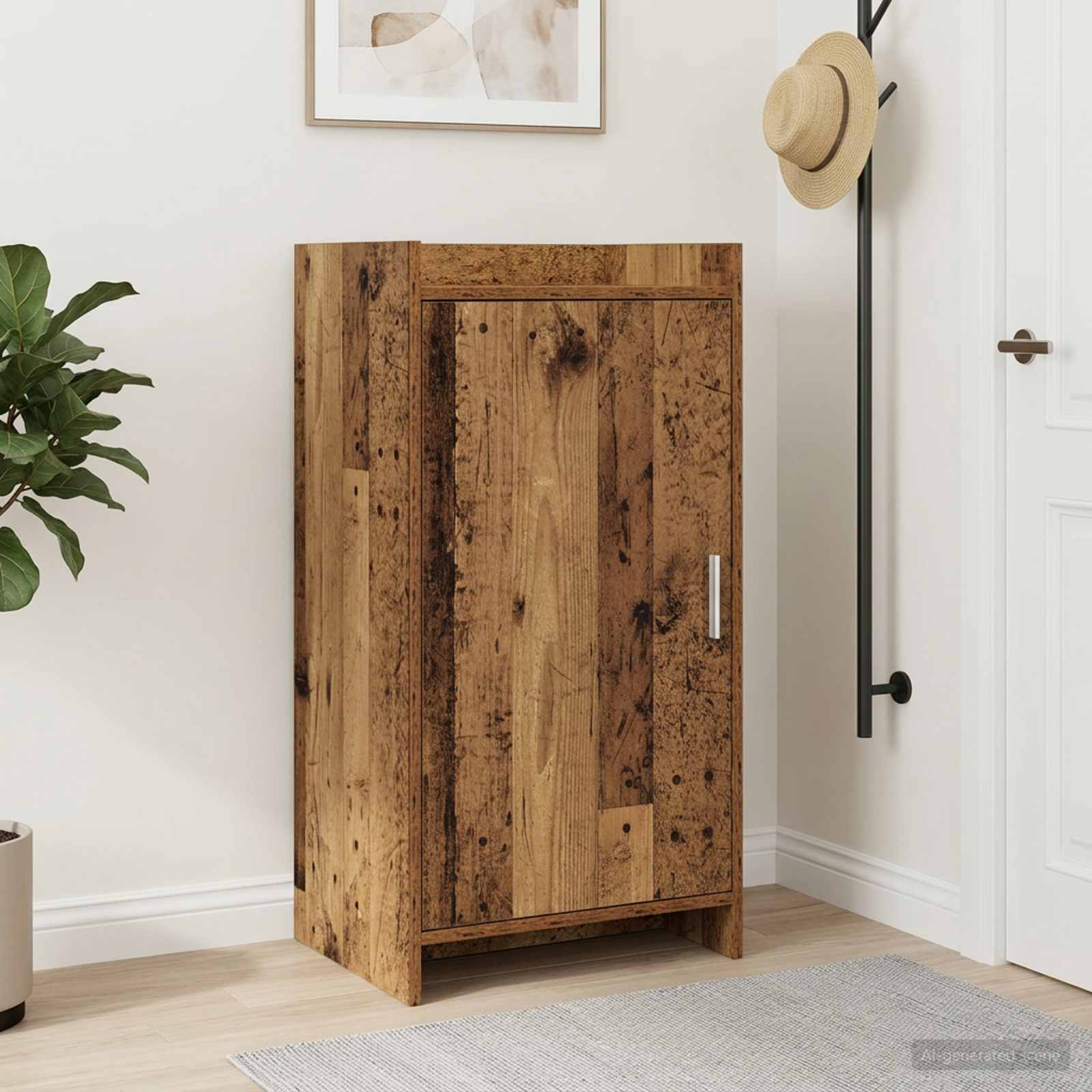 Mobile per scarpe con porta Legno antico 48 x 36 x 92 cm