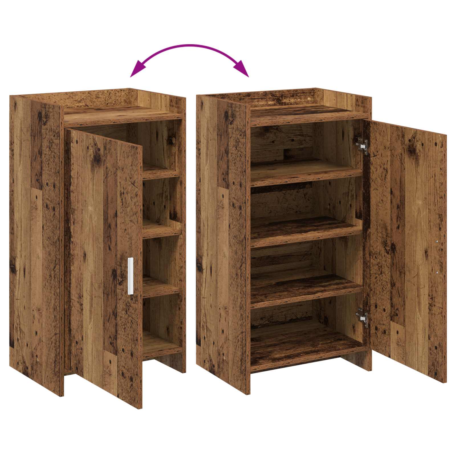 Mobile per scarpe con porta Legno antico 48 x 36 x 92 cm