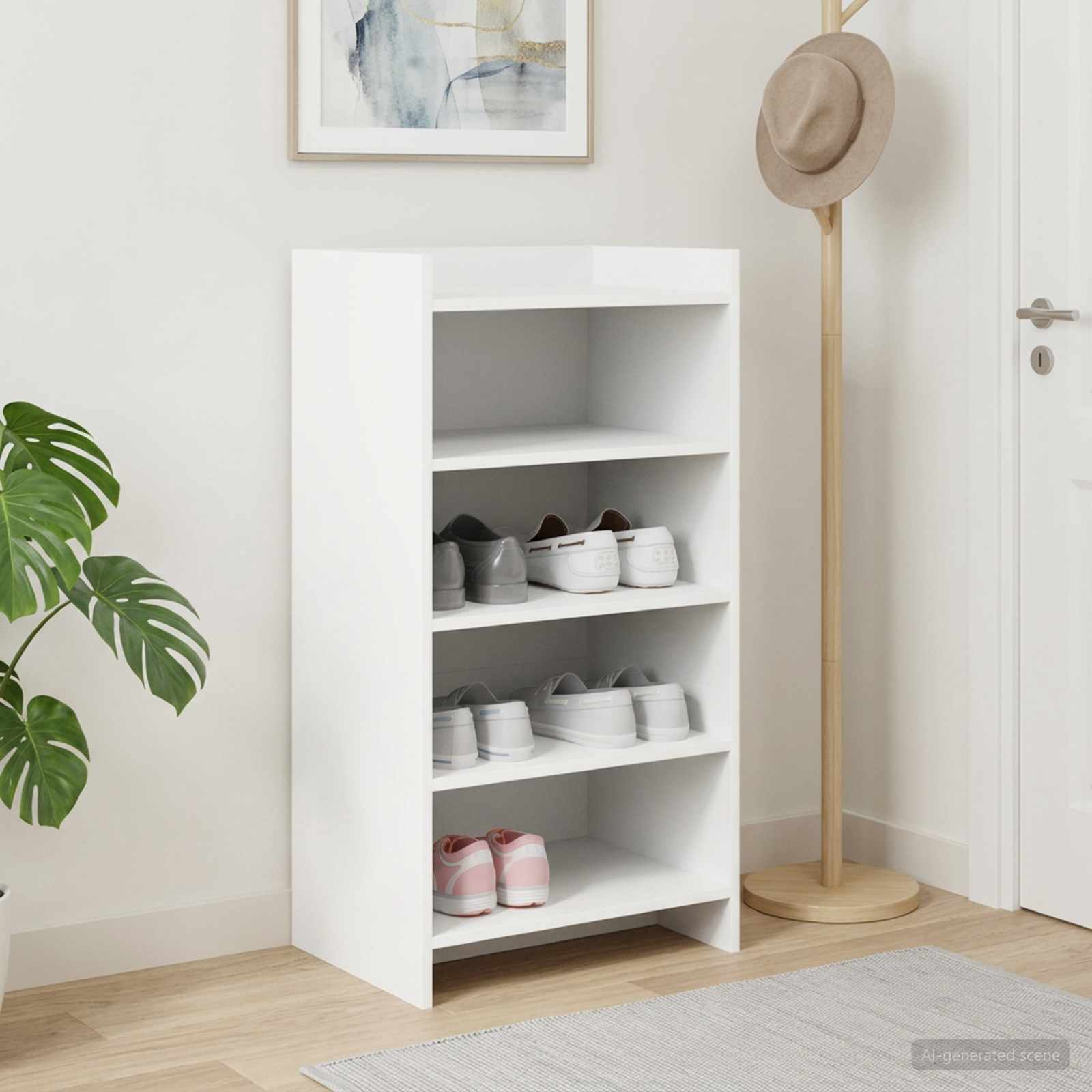 Mobile per scarpe Bianco 48 x 36 x 92 cm Legno ingegnerizzato
