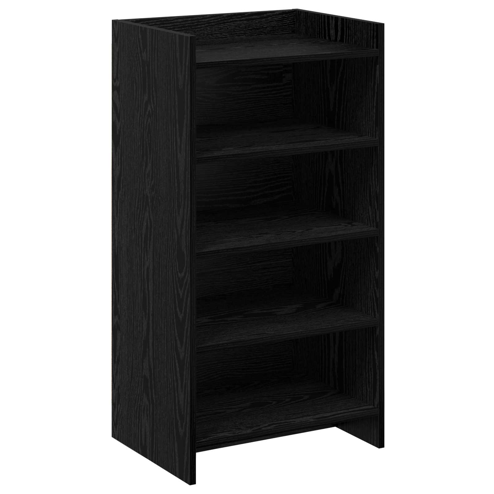 Mobile per scarpe con archiviazione Rovere Nero 48 x 36 x 92 cm