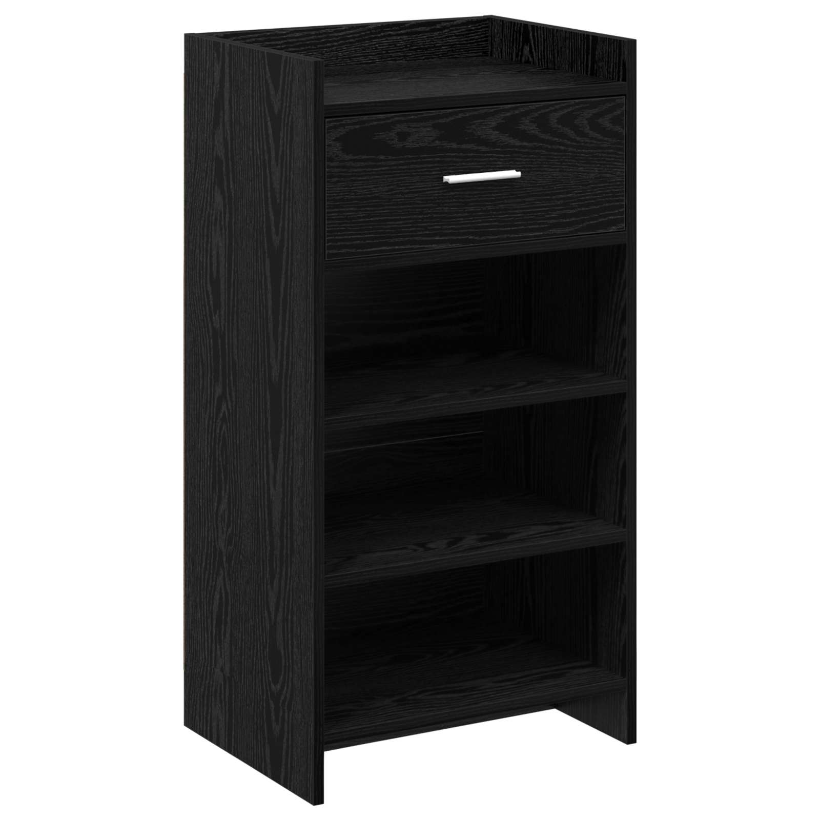 Mobile per scarpe con cassetto Rovere Nero 48 x 36 x 92 cm