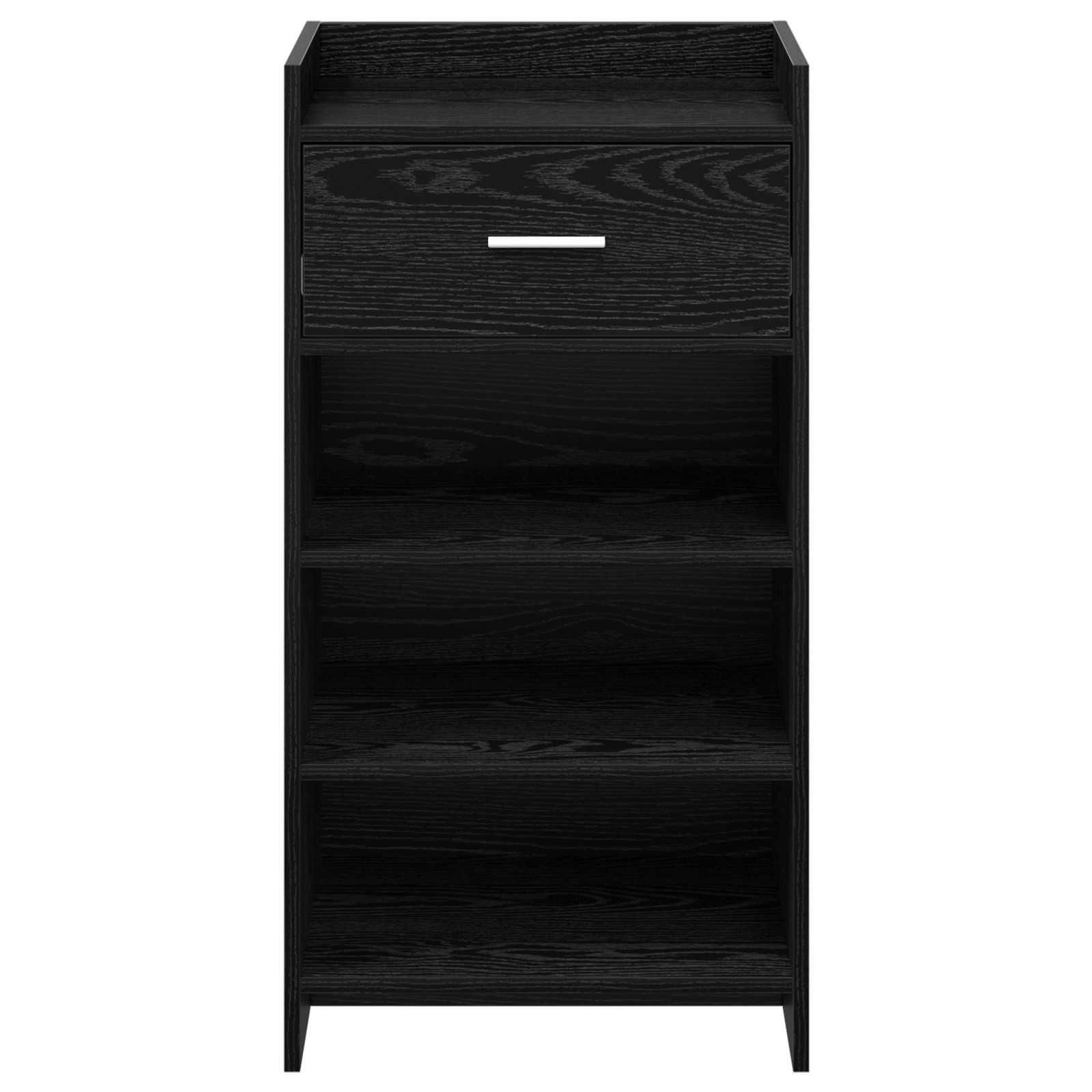 Mobile per scarpe con cassetto Rovere Nero 48 x 36 x 92 cm