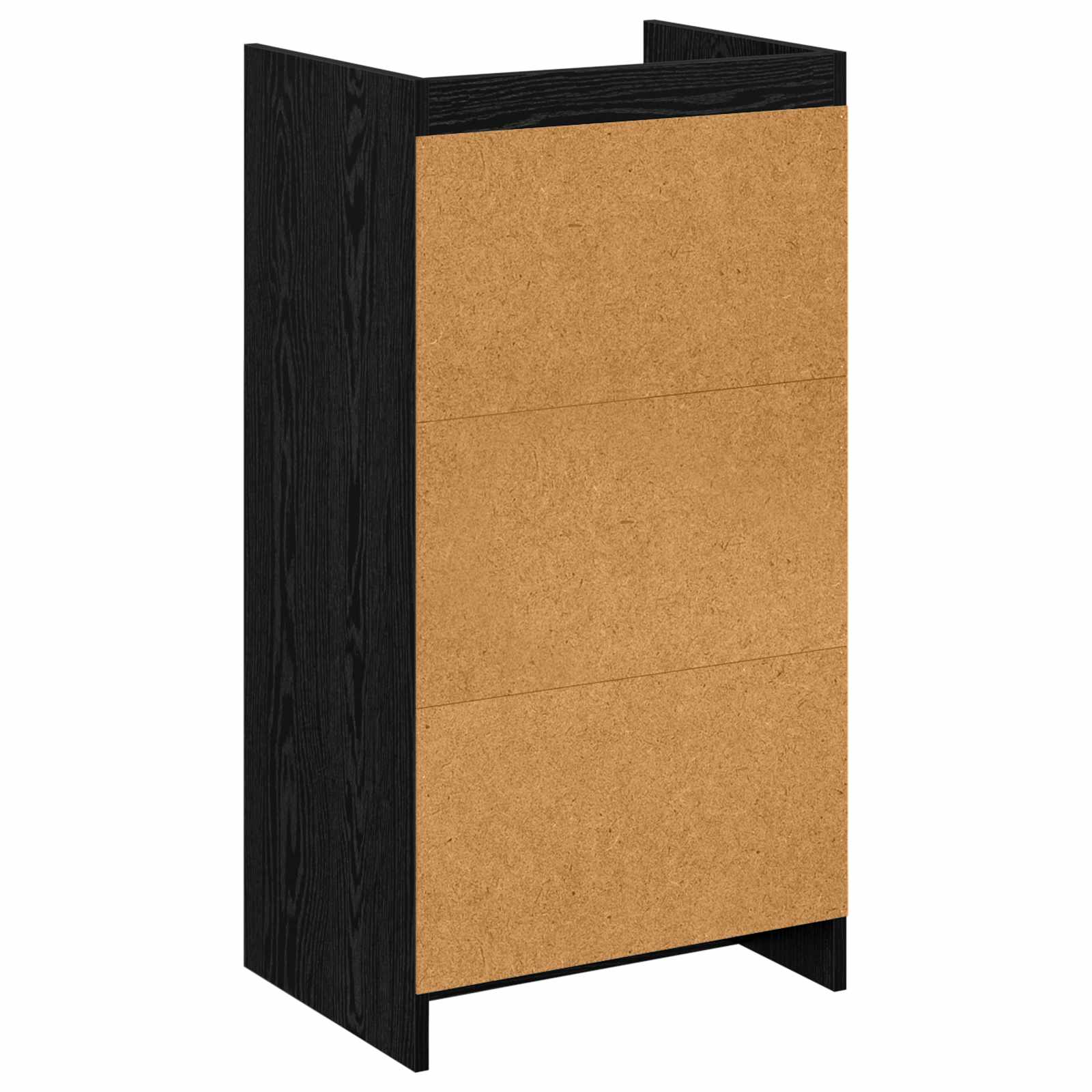 Mobile per scarpe con cassetto Rovere Nero 48 x 36 x 92 cm