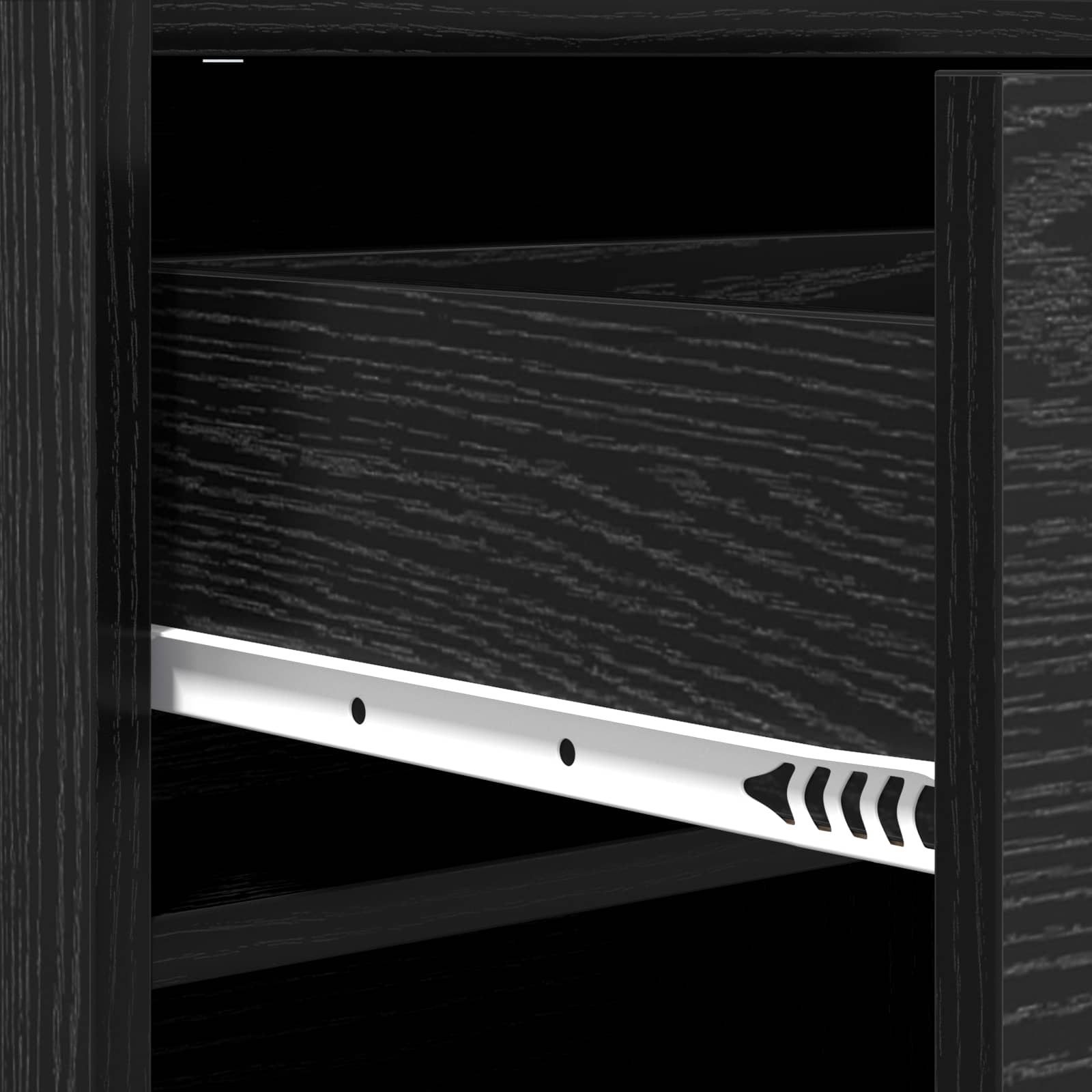 Mobile per scarpe con cassetto Rovere Nero 48 x 36 x 92 cm