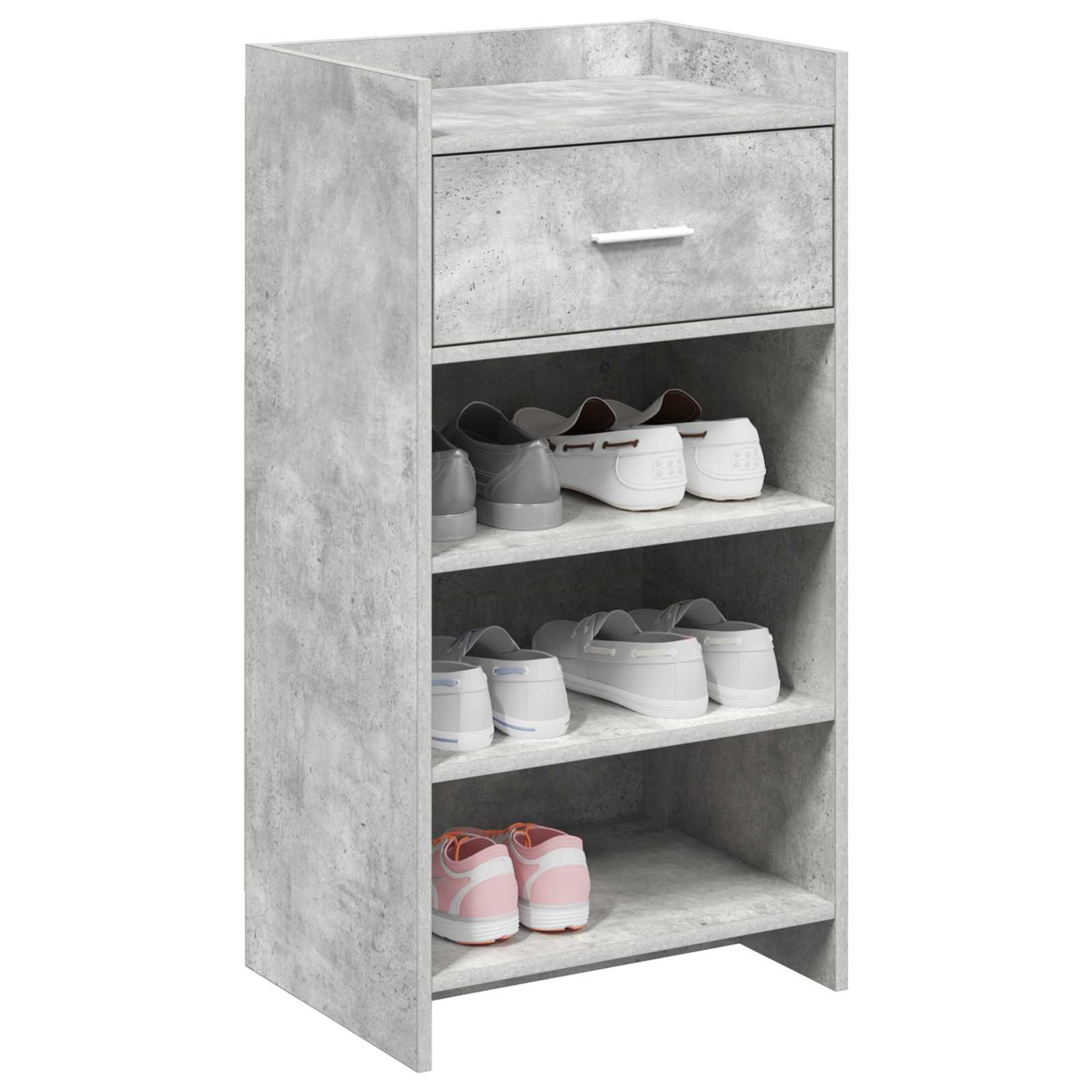 Mobile per scarpe con cassetto Grigio Cemento 48 x 36 x 92 cm