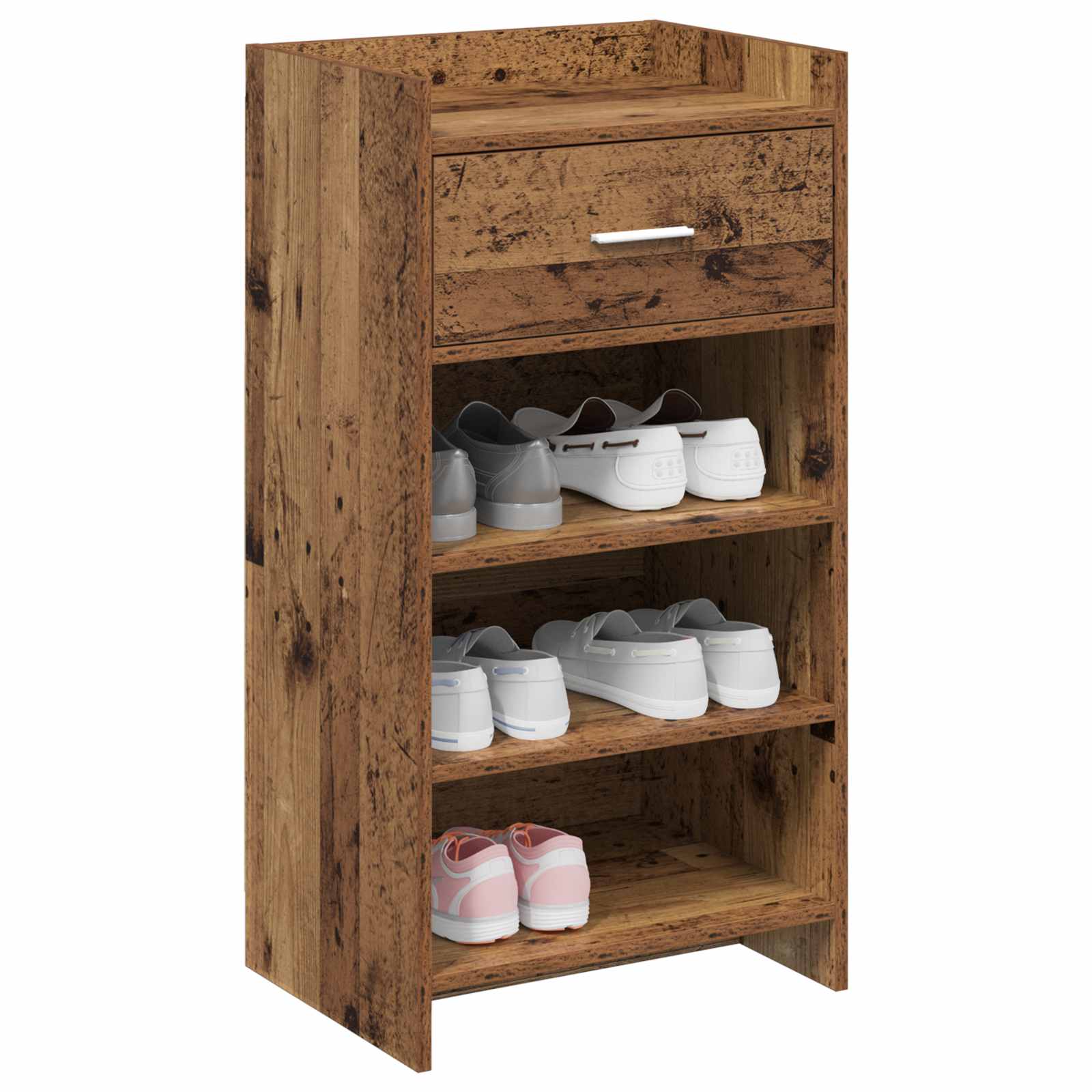 Mobile per scarpe con cassetto Legno antico 48 x 36 x 92 cm