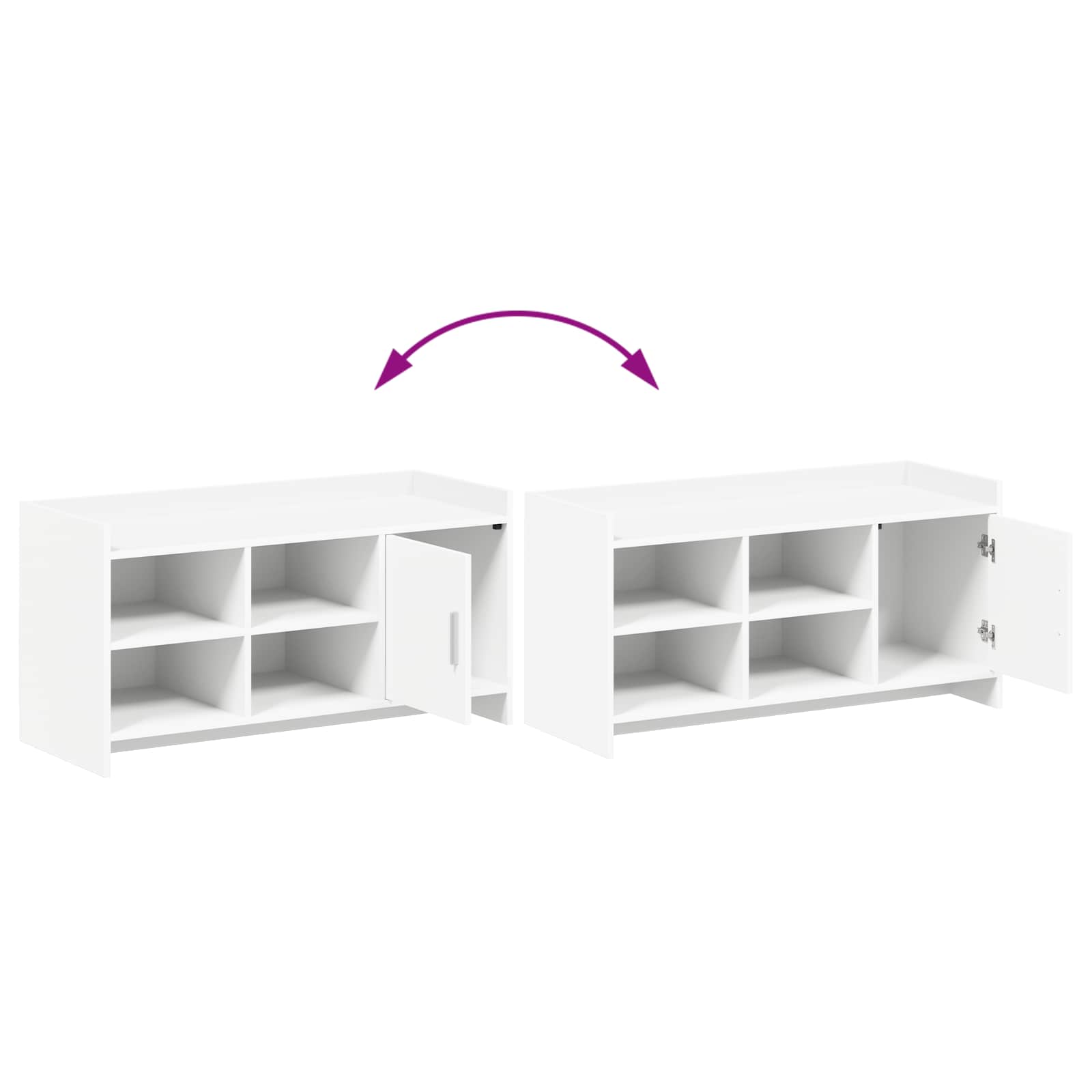 Mobile per scarpe con archiviazione Bianco 100 x 39,5 x 51 cm