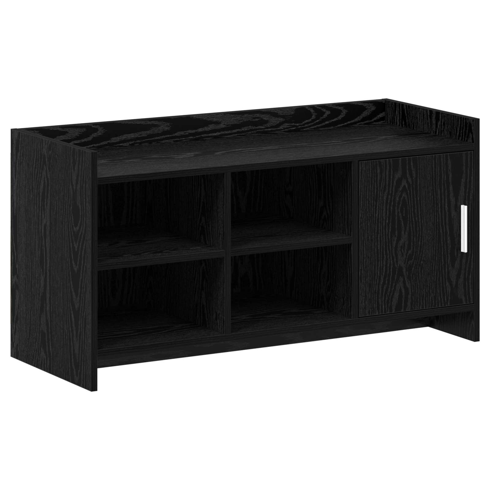 Mobile per scarpe con porta Rovere Nero 100 x 39,5 x 51 cm