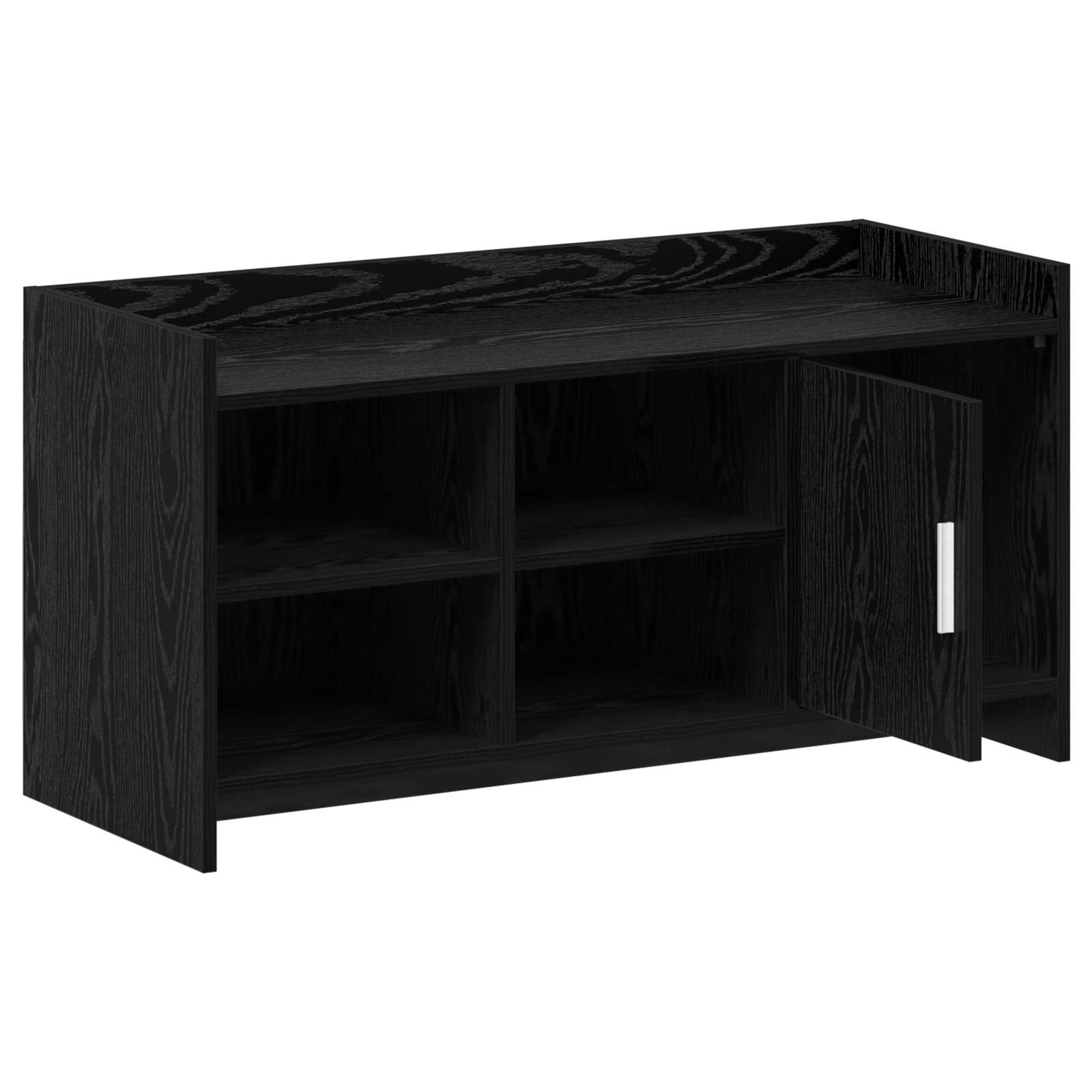 Mobile per scarpe con porta Rovere Nero 100 x 39,5 x 51 cm