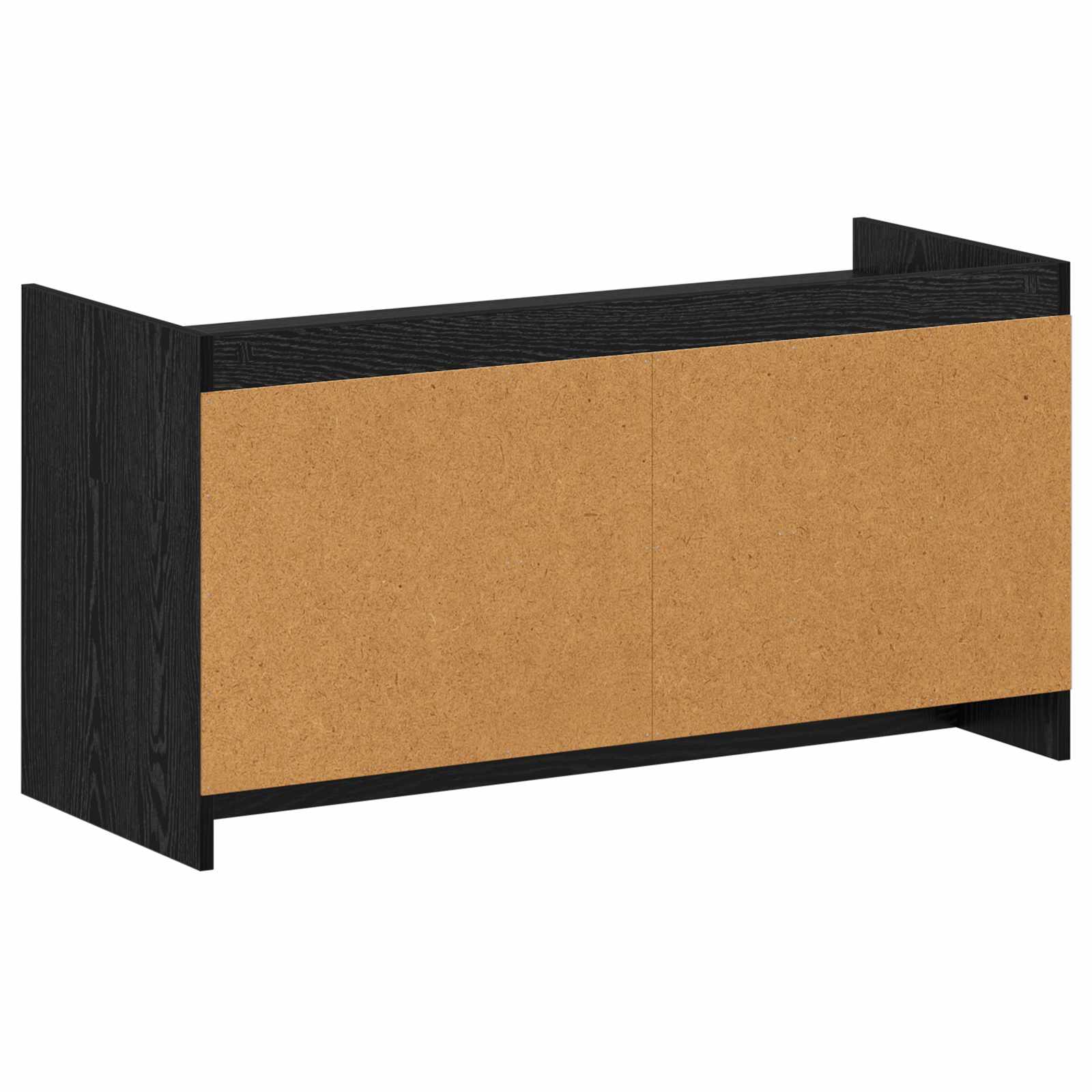 Mobile per scarpe con porta Rovere Nero 100 x 39,5 x 51 cm