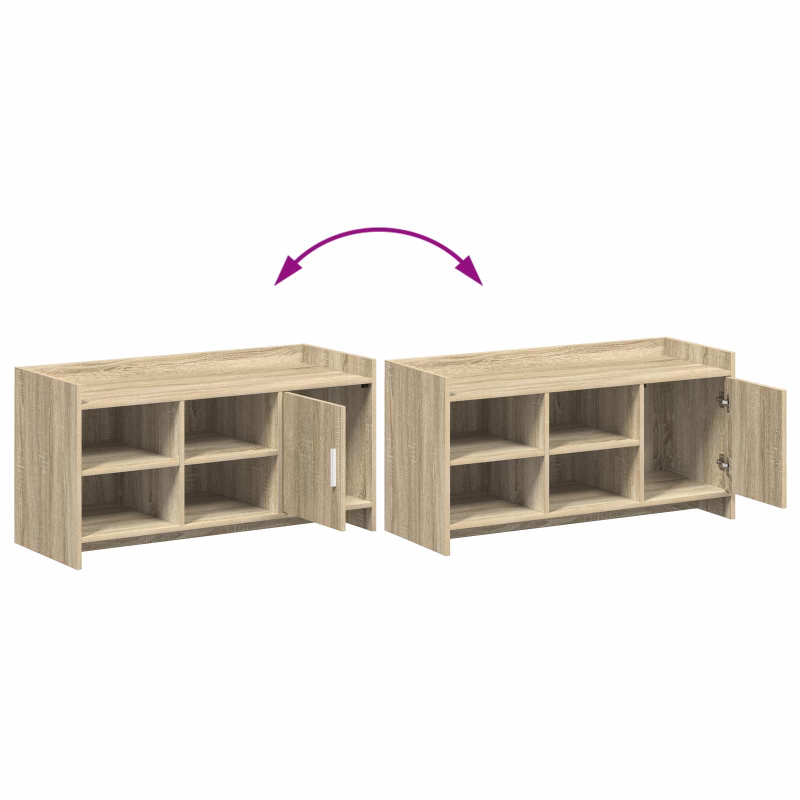 Mobile per scarpe con porta Rovere Sonoma 100 x 39,5 x 51 cm