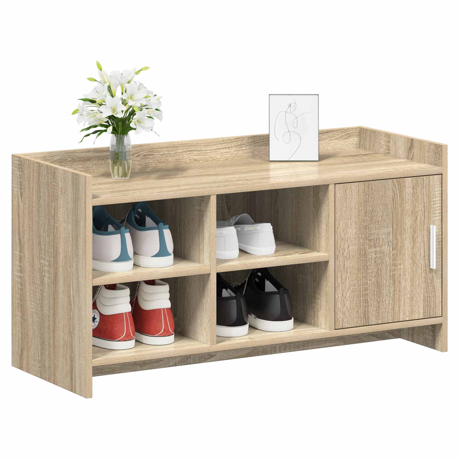 Mobile per scarpe con porta Rovere Sonoma 100 x 39,5 x 51 cm