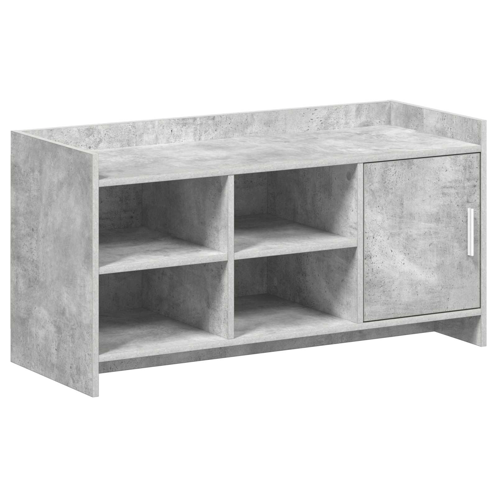 Mobile per scarpe con porta Grigio Cemento 100 x 39,5 x 51 cm
