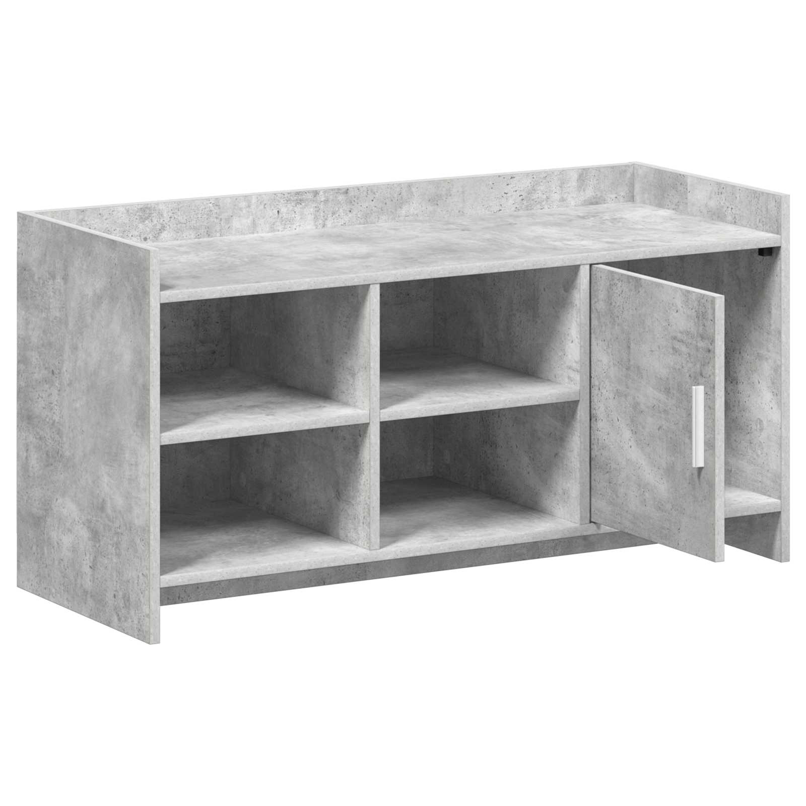 Mobile per scarpe con porta Grigio Cemento 100 x 39,5 x 51 cm