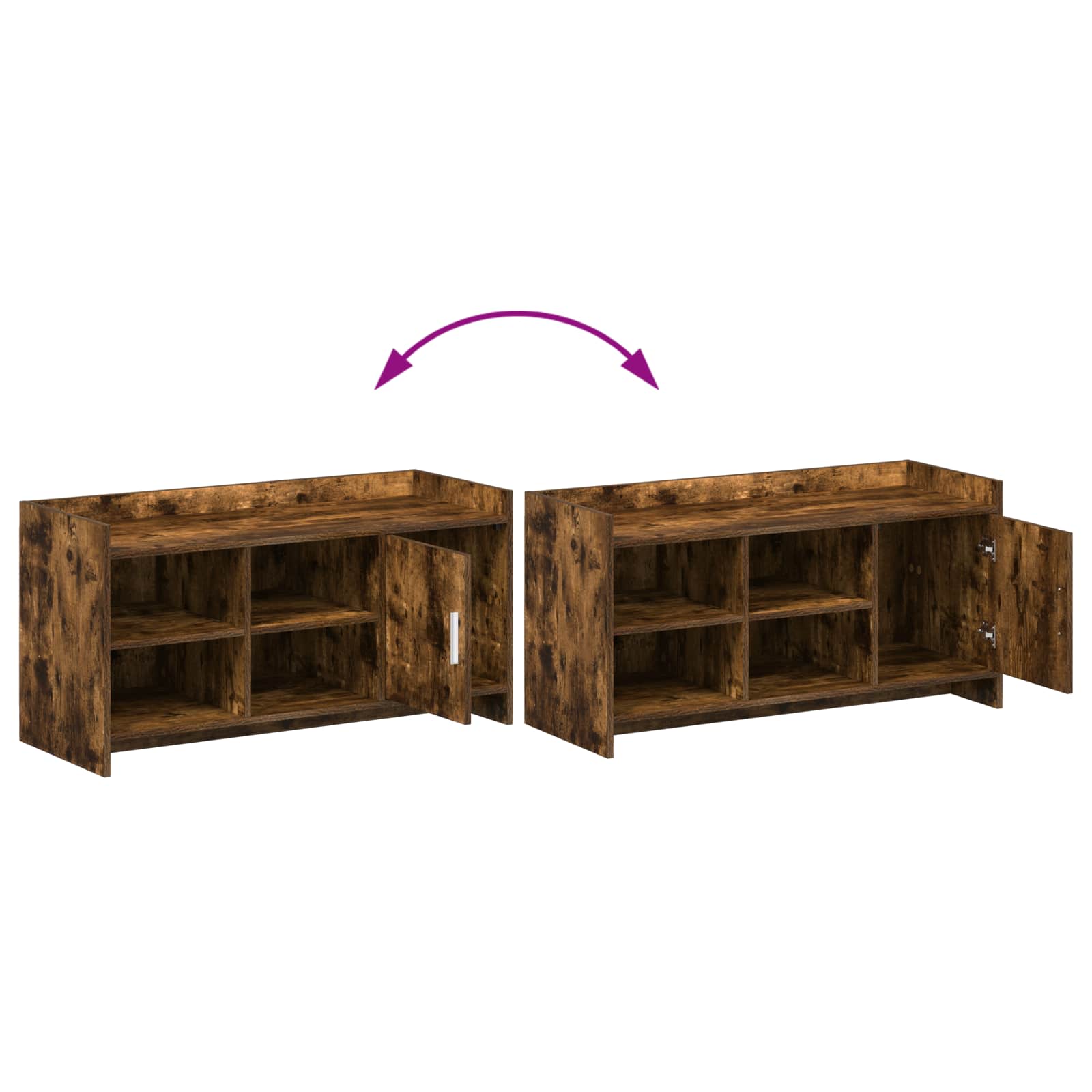 Mobile per scarpe con porta Rovere Fumo 100 x 39,5 x 51 cm