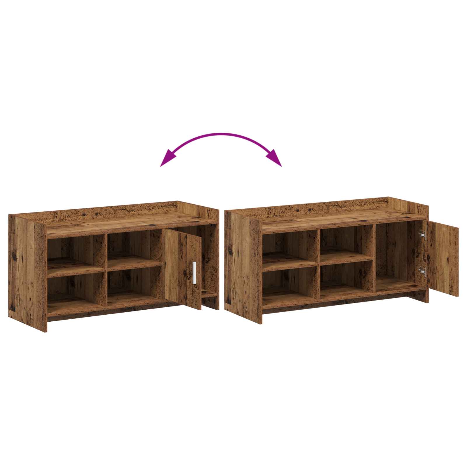 Mobile per scarpe con porta Legno antico 100 x 39,5 x 51 cm