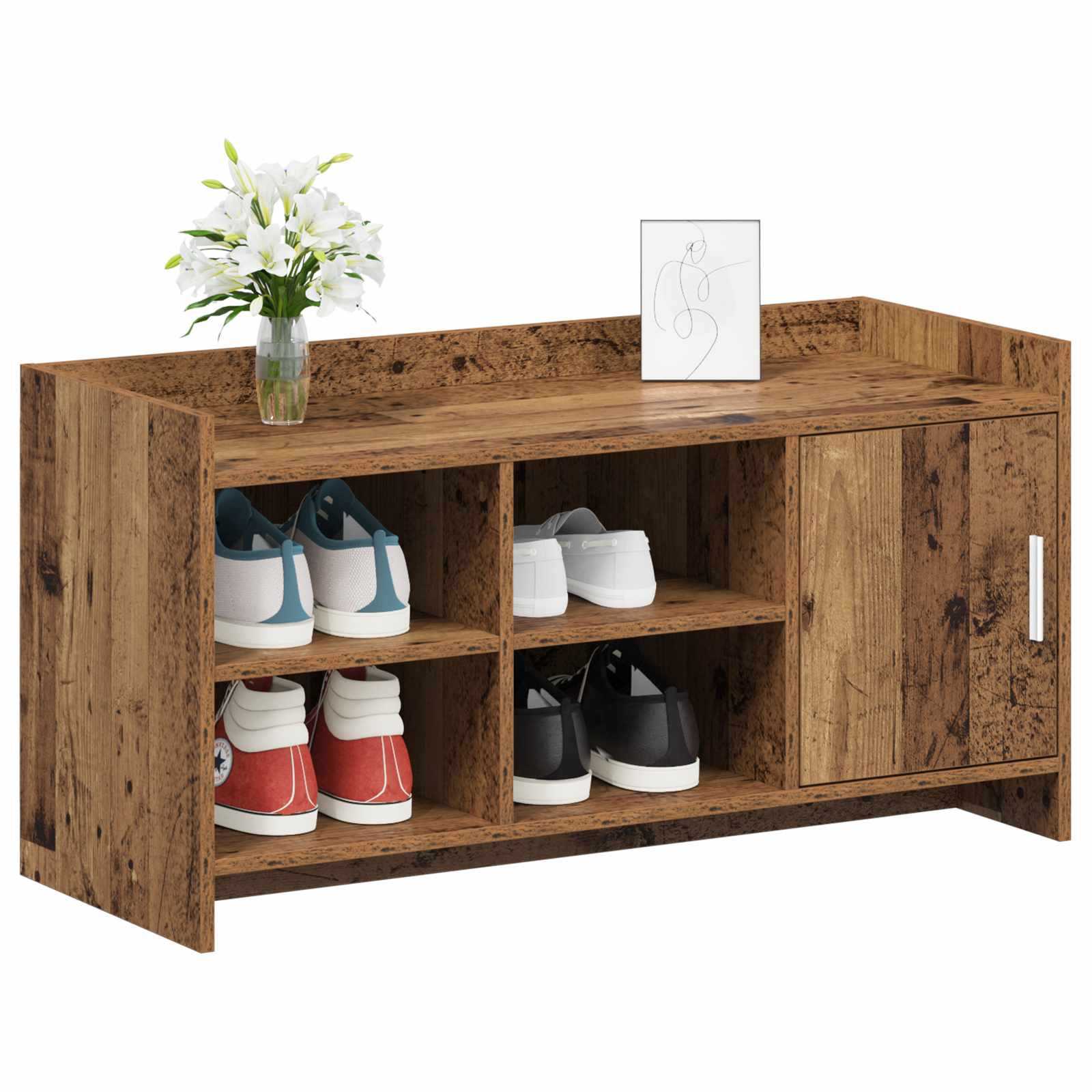 Mobile per scarpe con porta Legno antico 100 x 39,5 x 51 cm