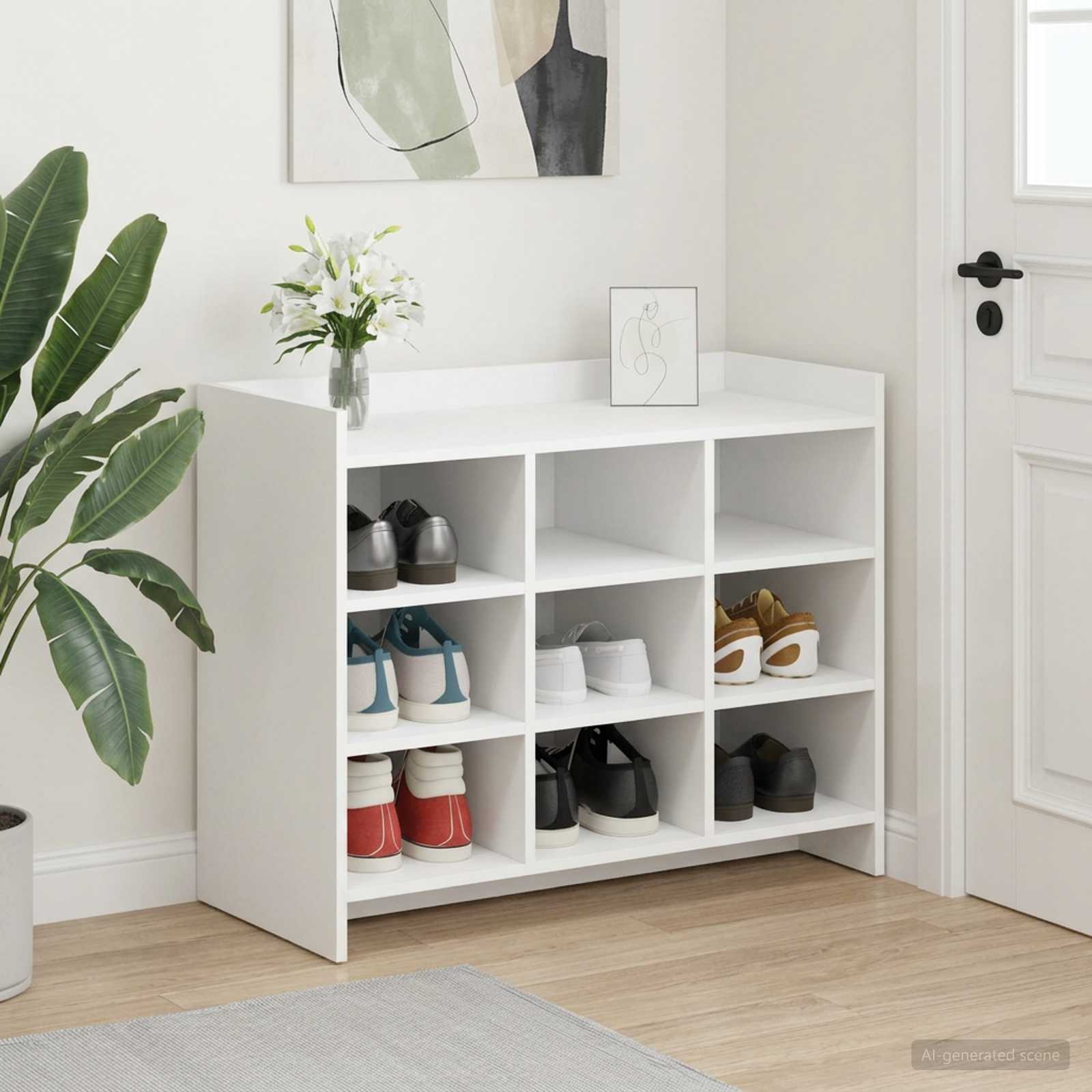 Mobile per scarpe Bianco 85 x 39,5 x 70 cm Legno ingegnerizzato