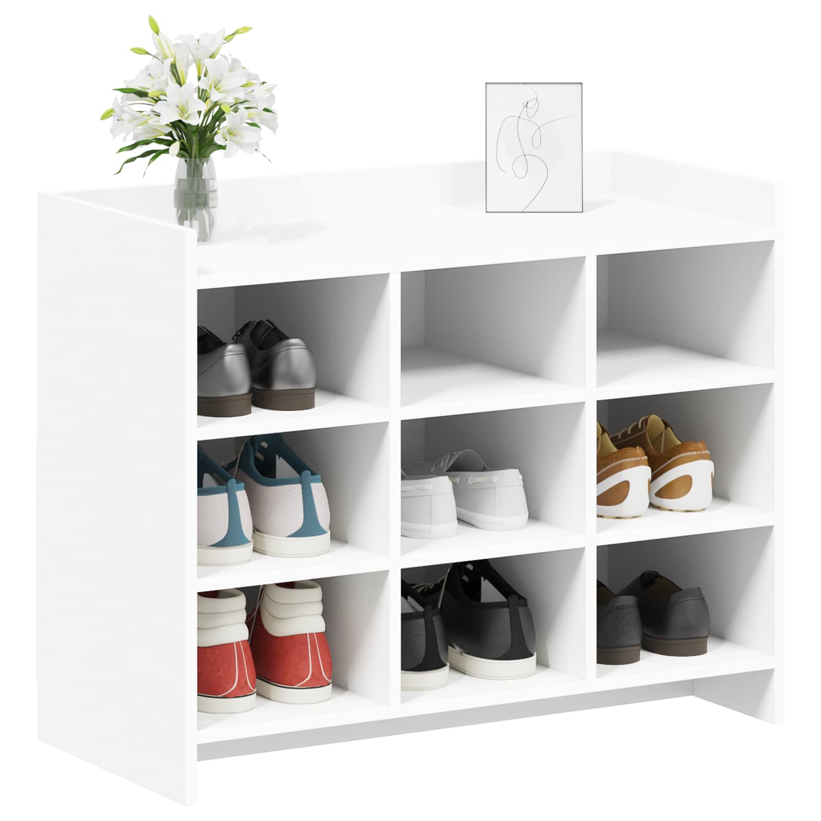 Mobile per scarpe Bianco 85 x 39,5 x 70 cm Legno ingegnerizzato