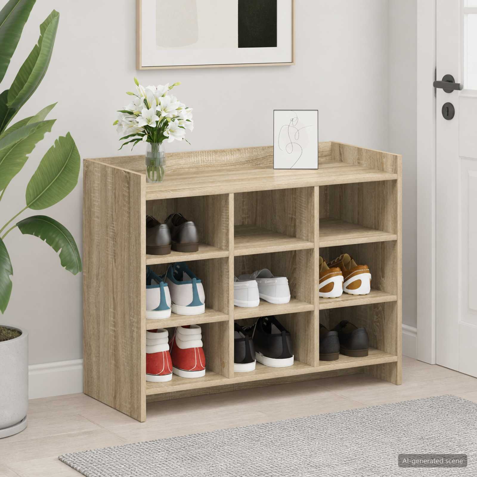 Mobile per scarpe Rovere Sonoma 85 x 39,5 x 70 cm
