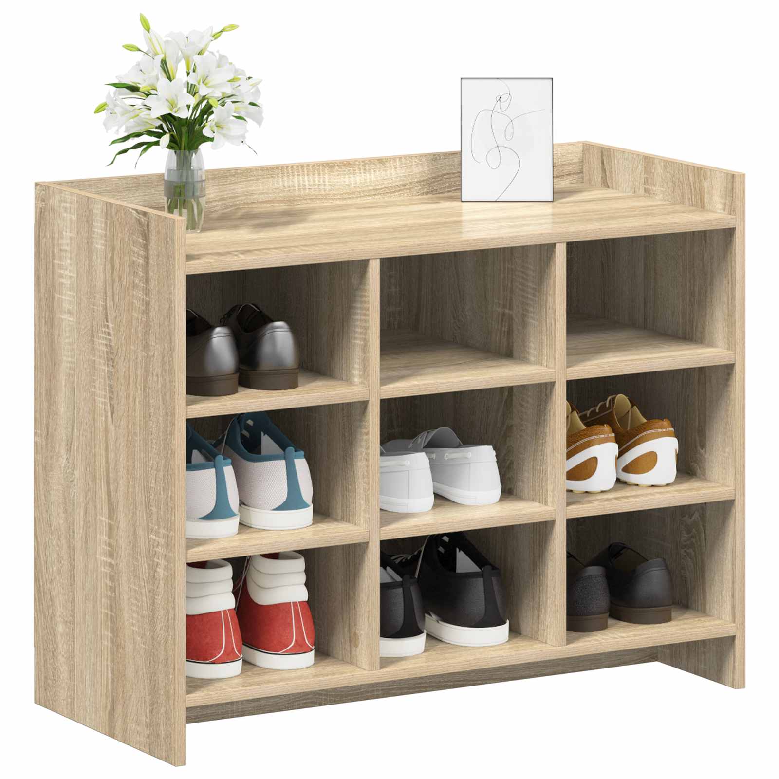 Mobile per scarpe Rovere Sonoma 85 x 39,5 x 70 cm