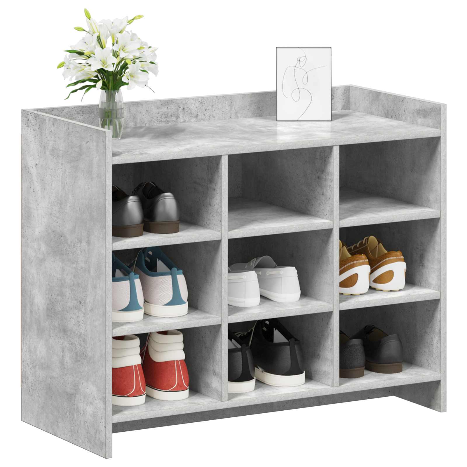 Mobile per scarpe Grigio Cemento 85 x 39,5 x 70 cm