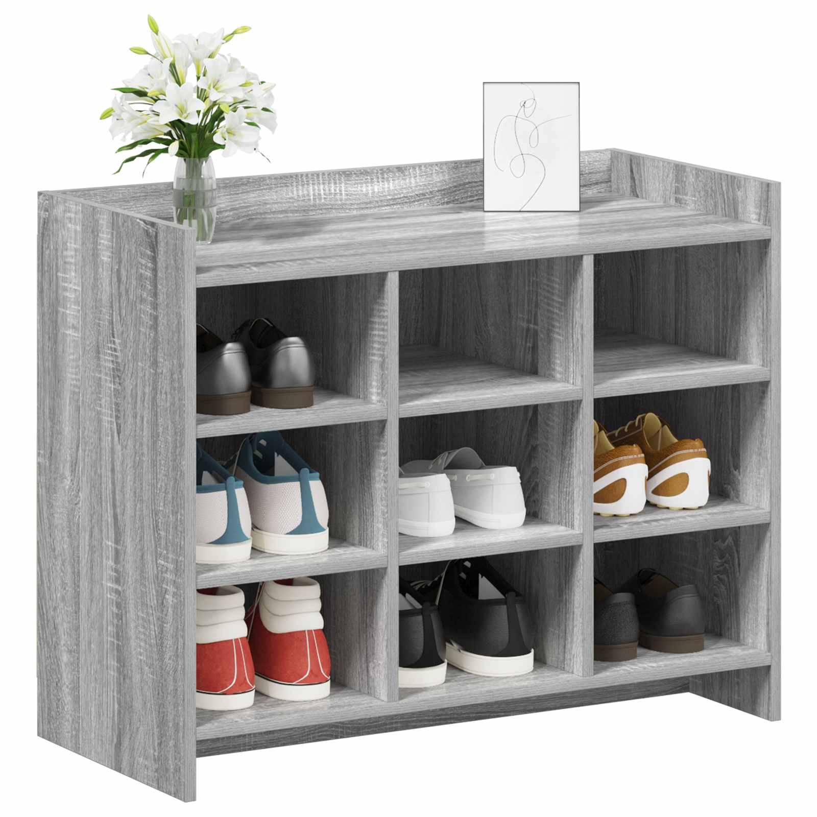 Mobile per scarpe Sonoma grigio 85 x 39,5 x 70 cm