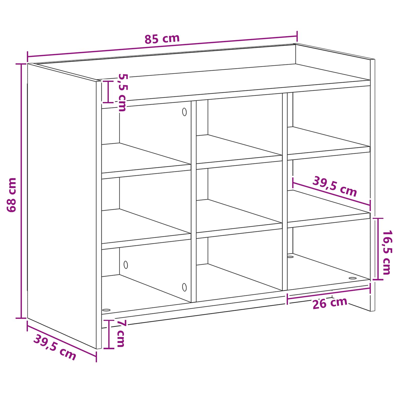 Mobile per scarpe 85 x 39,5 x 70 cm Legno ingegnerizzato
