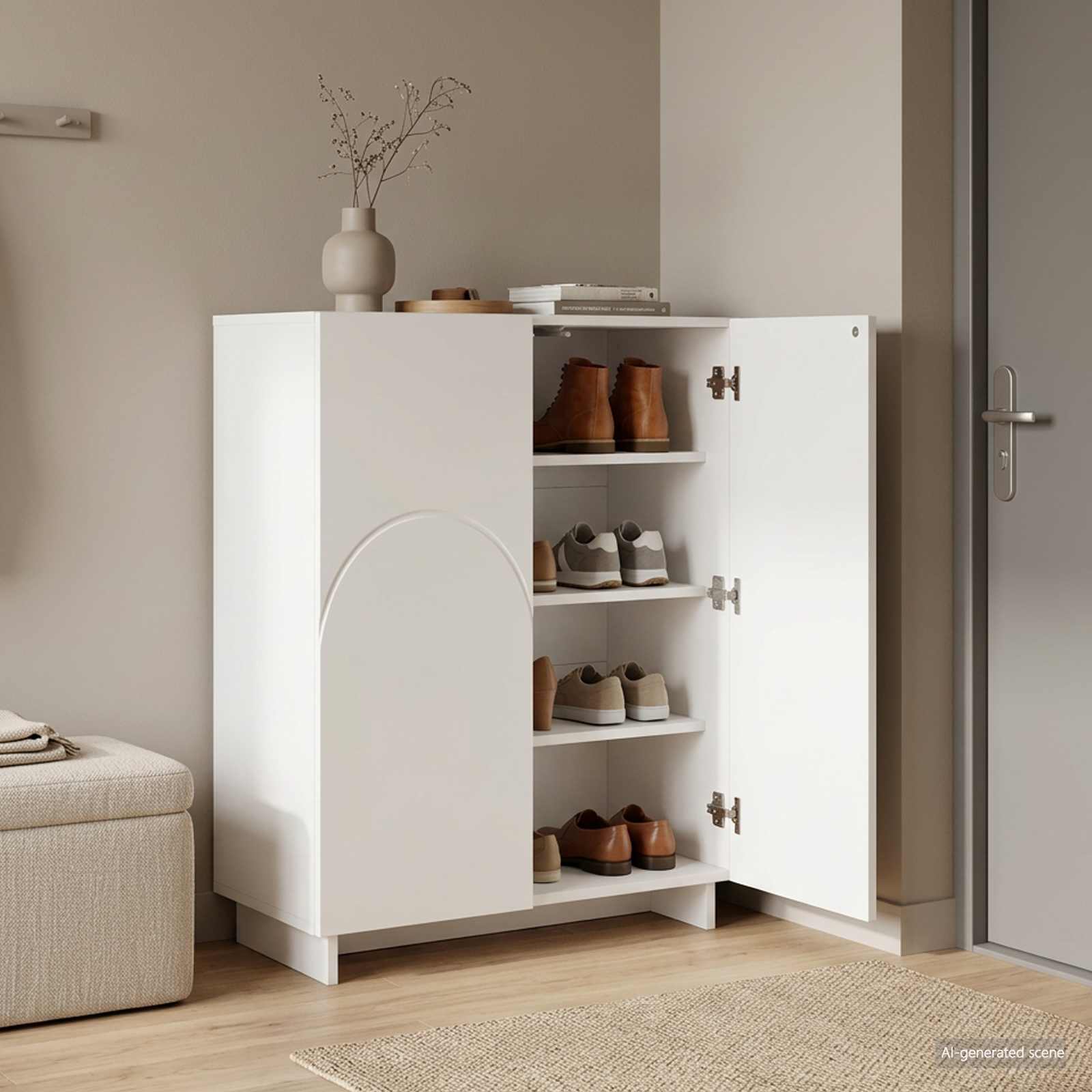 Scarpiera 73 x 38 x 87,5 cm Legno ingegnerizzato Bianco