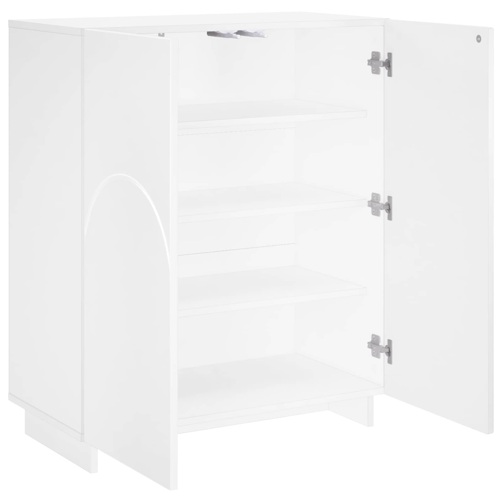 Scarpiera 73 x 38 x 87,5 cm Legno ingegnerizzato Bianco Lucido