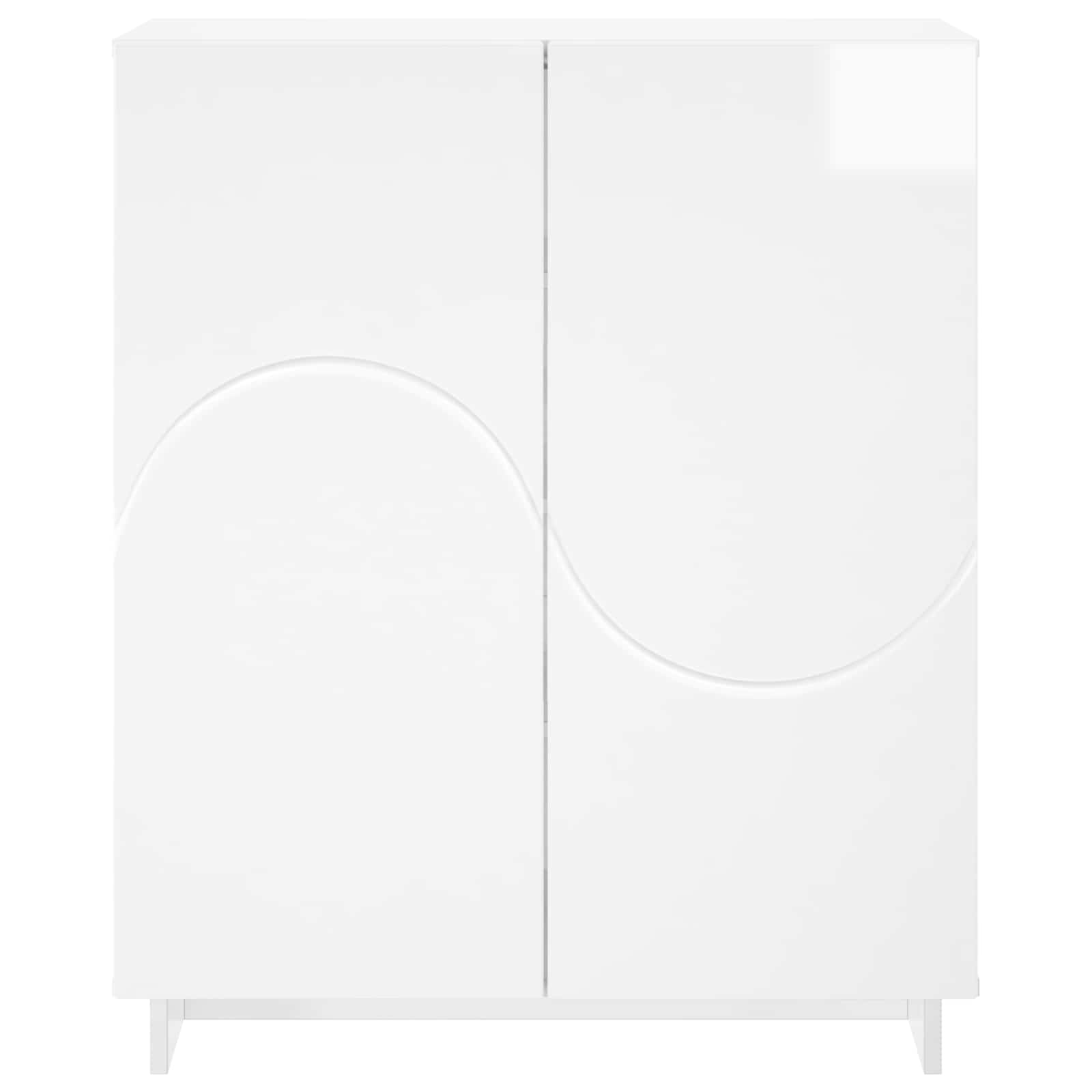 Scarpiera 73 x 38 x 87,5 cm Legno ingegnerizzato Bianco Lucido