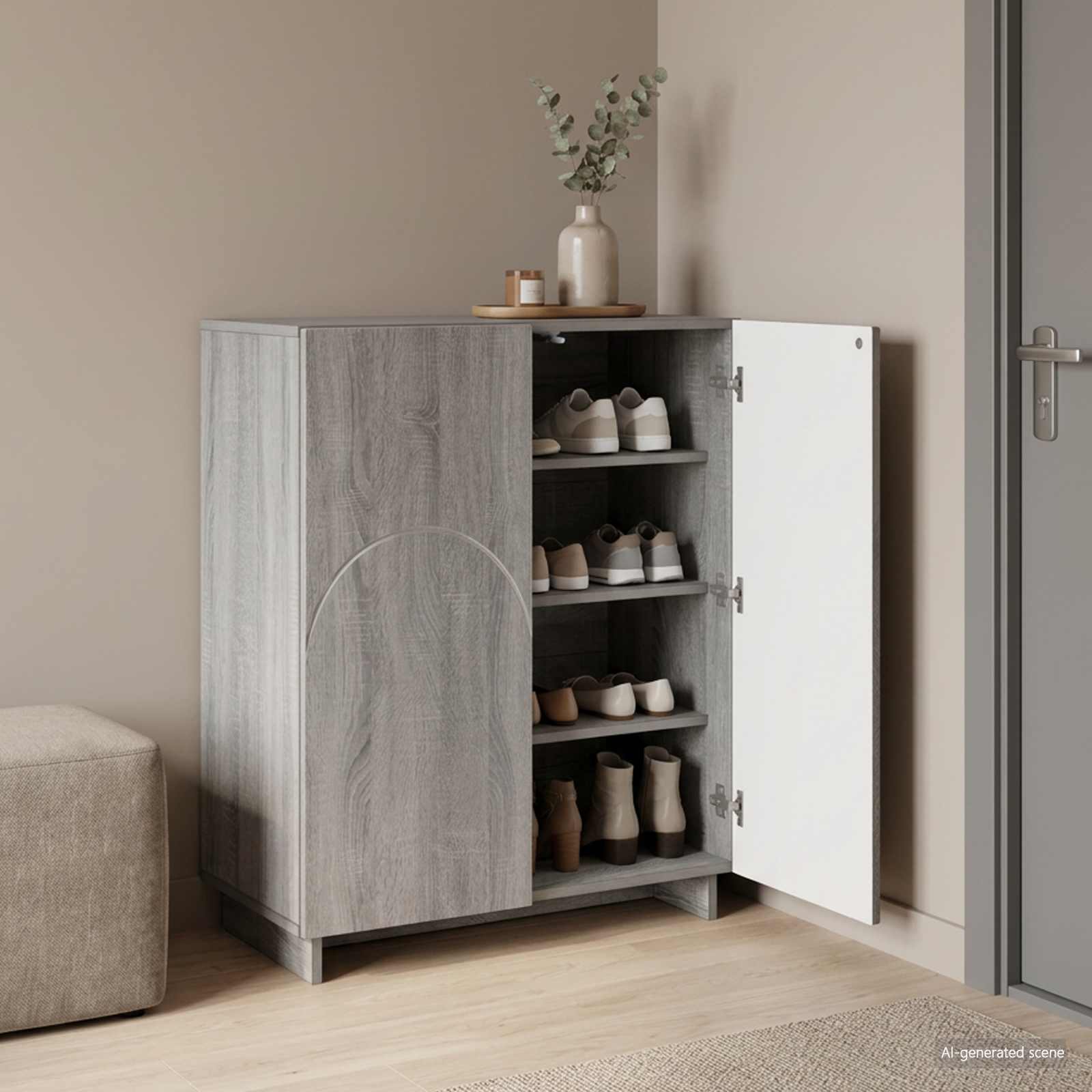 Scarpiera 73 x 38 x 87,5 cm Legno ingegnerizzato Sonoma grigio