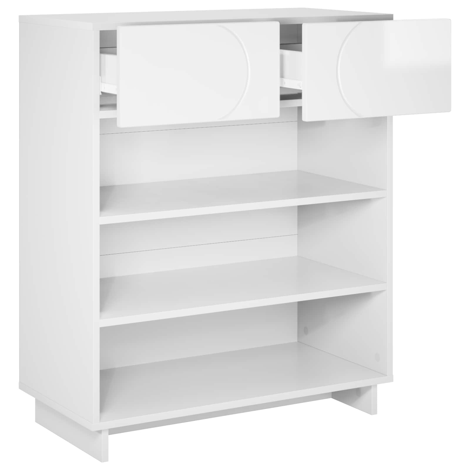 Scarpiera 73 x 38 x 87,5 cm Legno ingegnerizzato Bianco Lucido