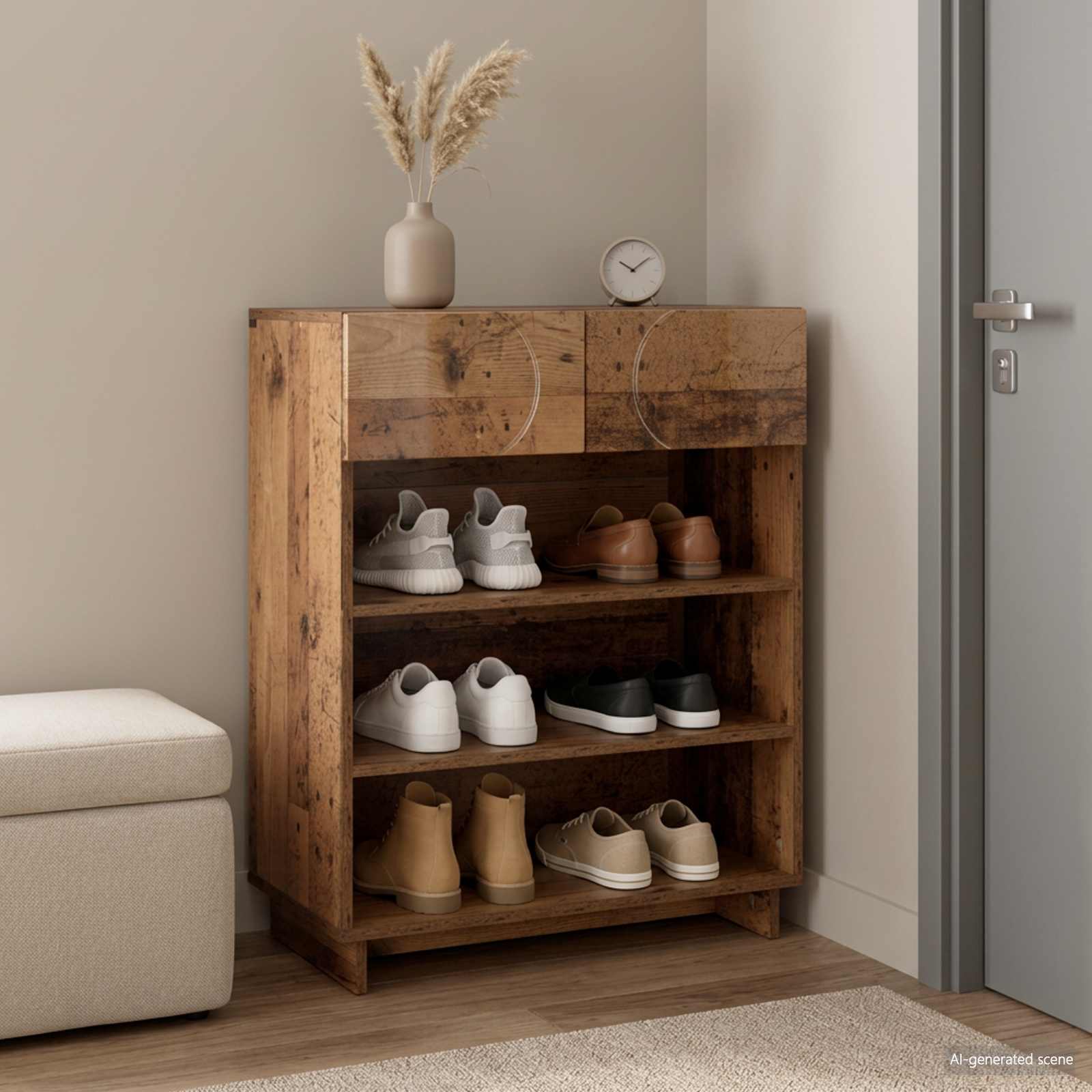 Scarpiera 73 x 38 x 87,5 cm Legno ingegnerizzato Legno antico